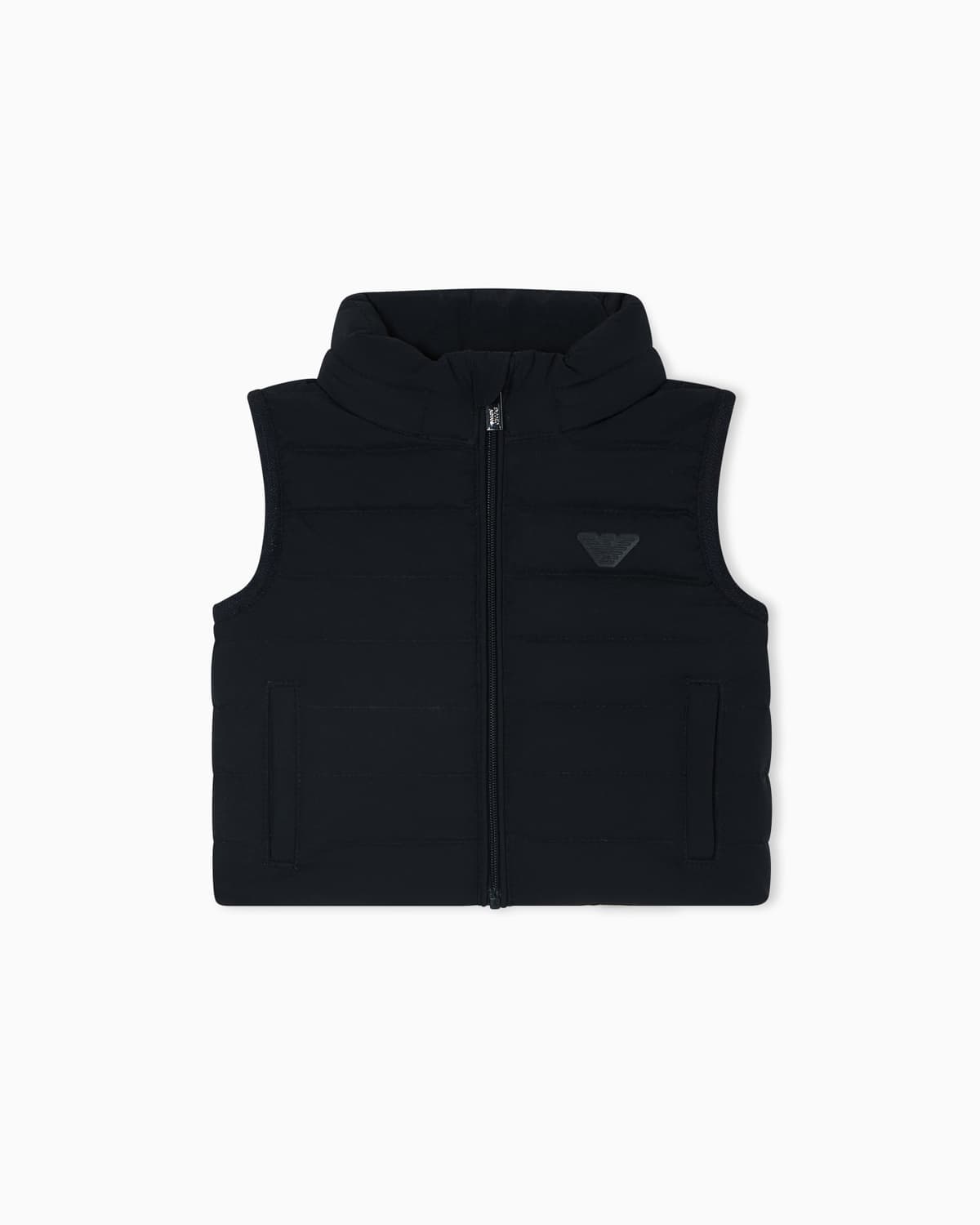 Emporio Armani Dziecięca bezrękawnikowa kamizelka puchowa z naszywką orła