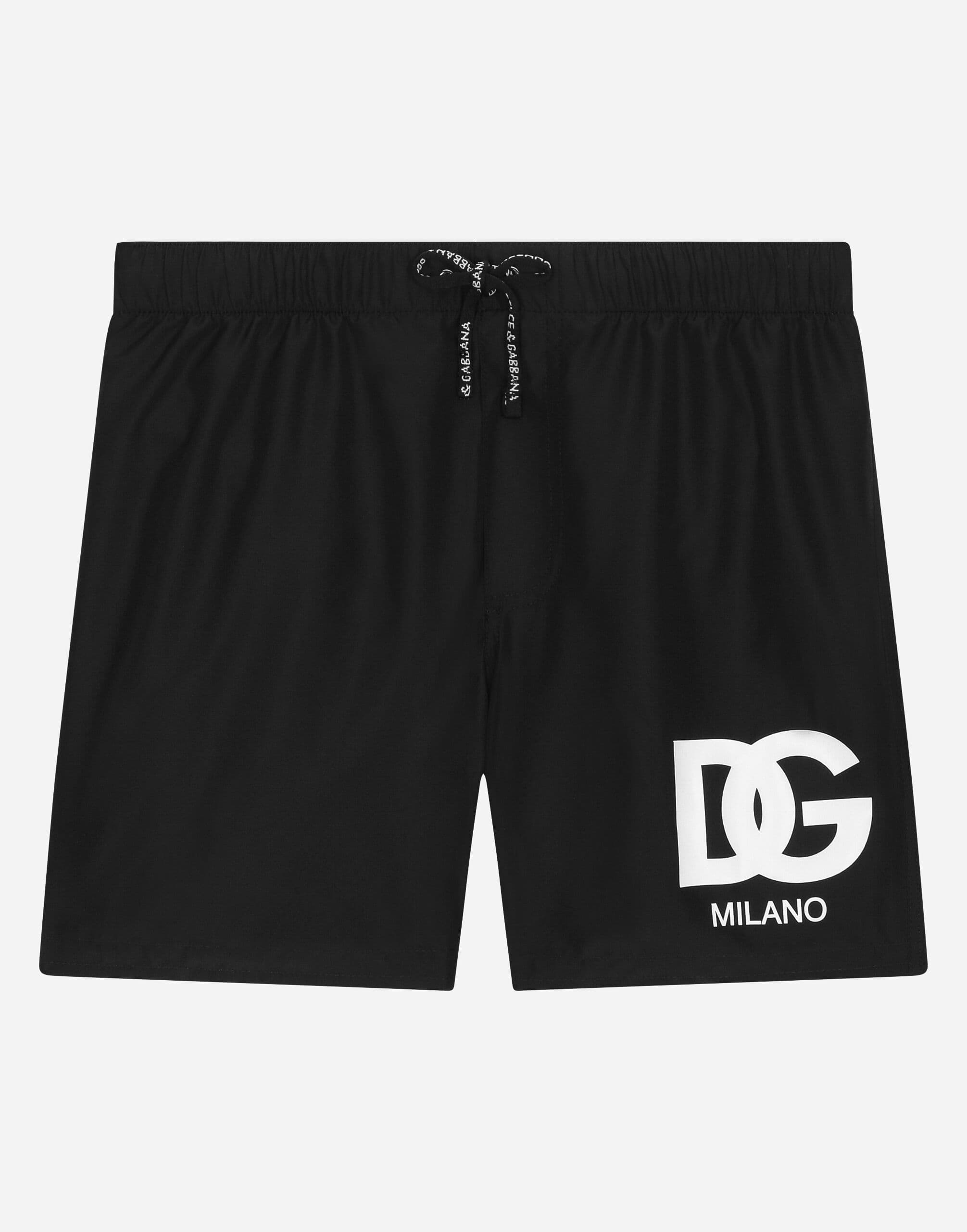 Dolce & Gabbana Kids dziecięce kąpielówki nylonowe z nadrukiem logo DG Milano - 1