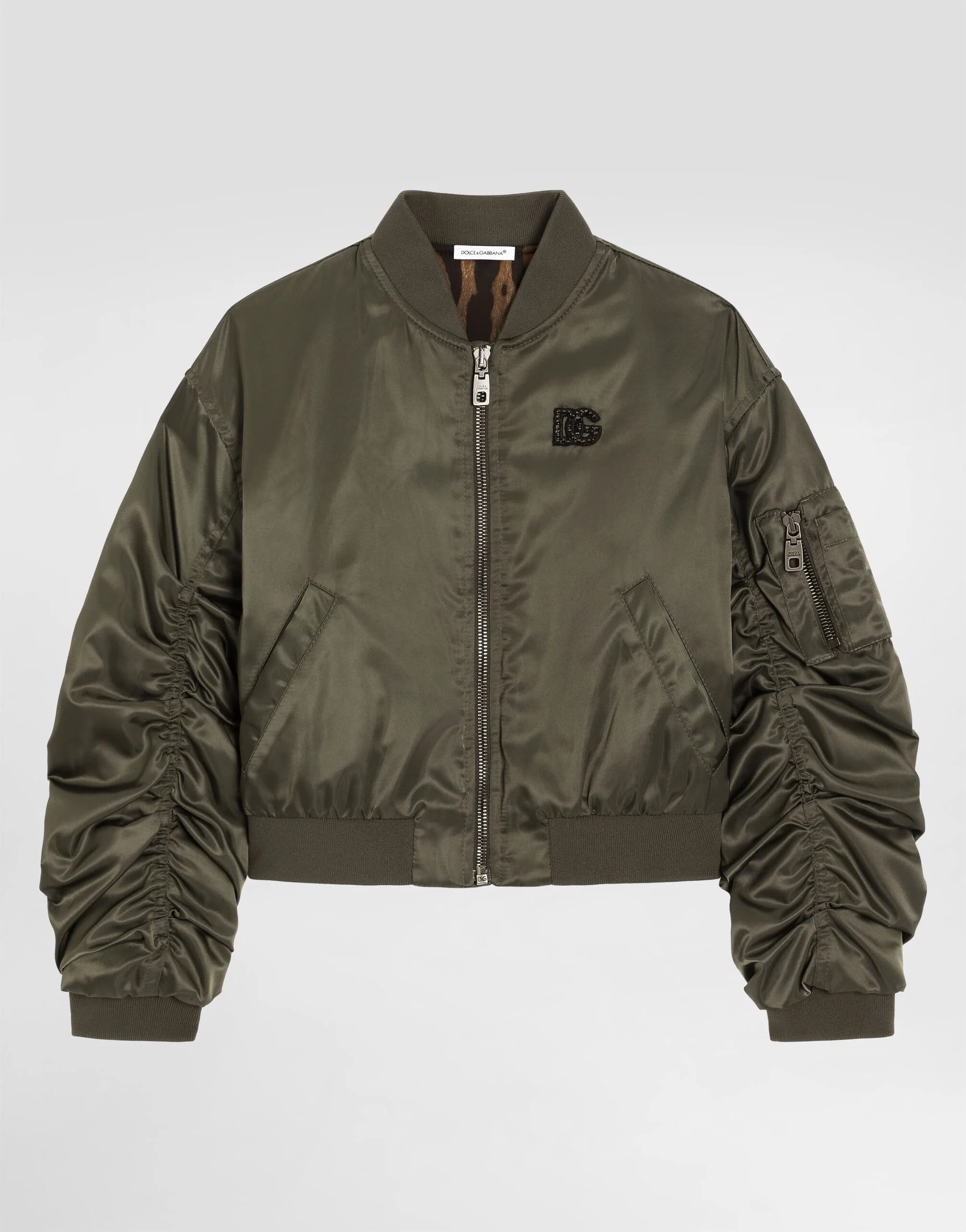 Dolce & Gabbana Kids Dziecięca kurtka bomber z nylonowego płótna - 1