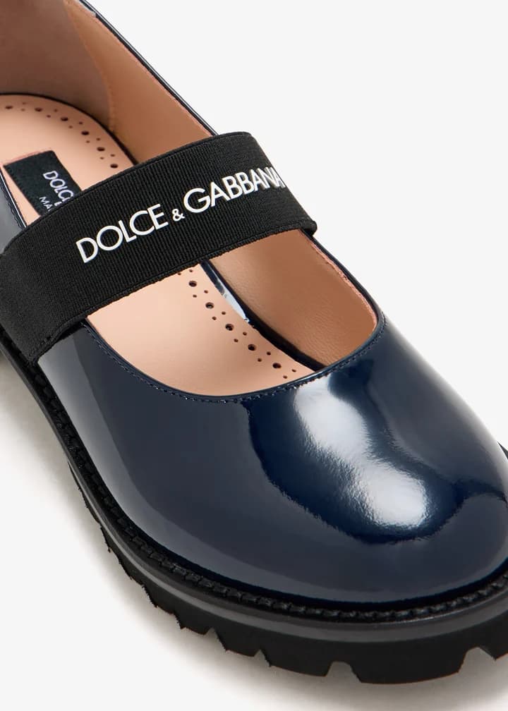 Dolce & Gabbana Kids Dziewczęce balerinki z lakierowanej skóry - 3
