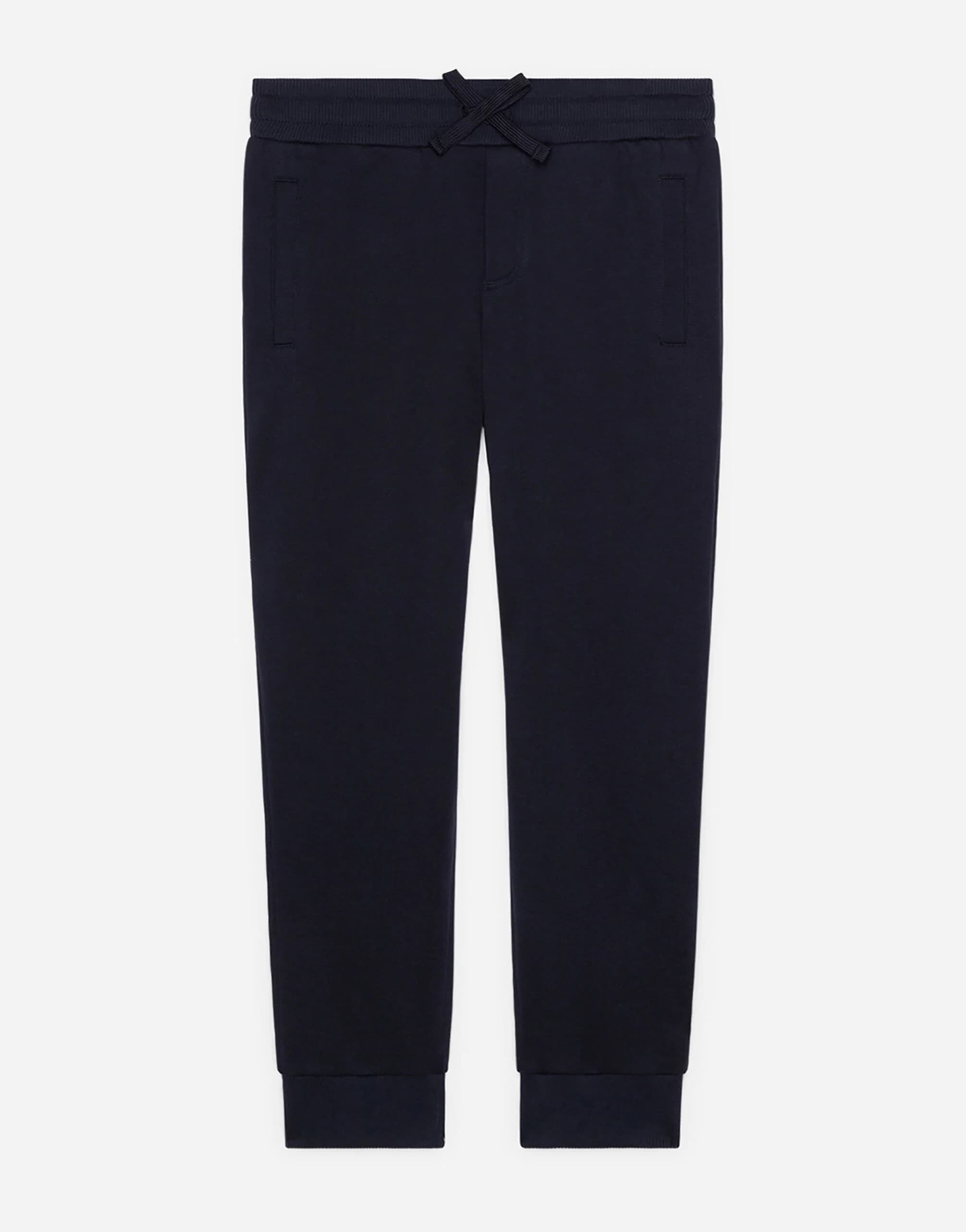Dolce & Gabbana Kids dziecięce spodnie dresowe z bawełnianego jerseyu z plakietką logo - 1