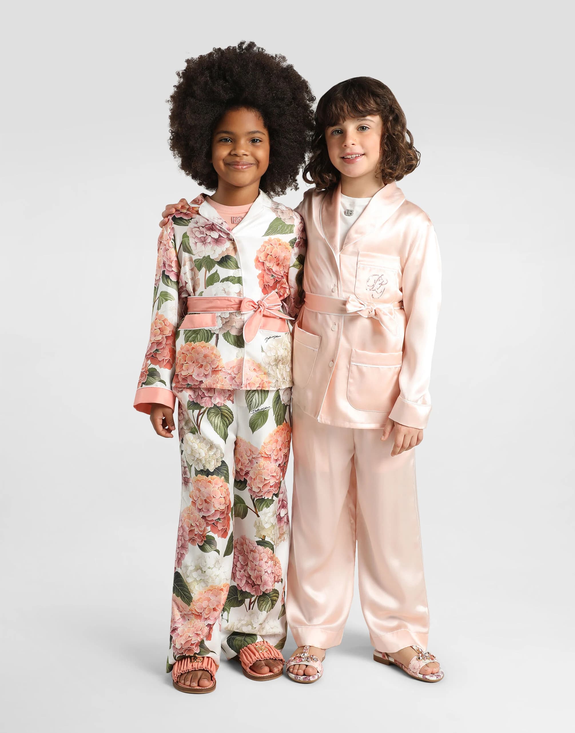 Dolce & Gabbana Kids dziecięca koszula z jedwabnego twilu z nadrukiem hortensji - 7