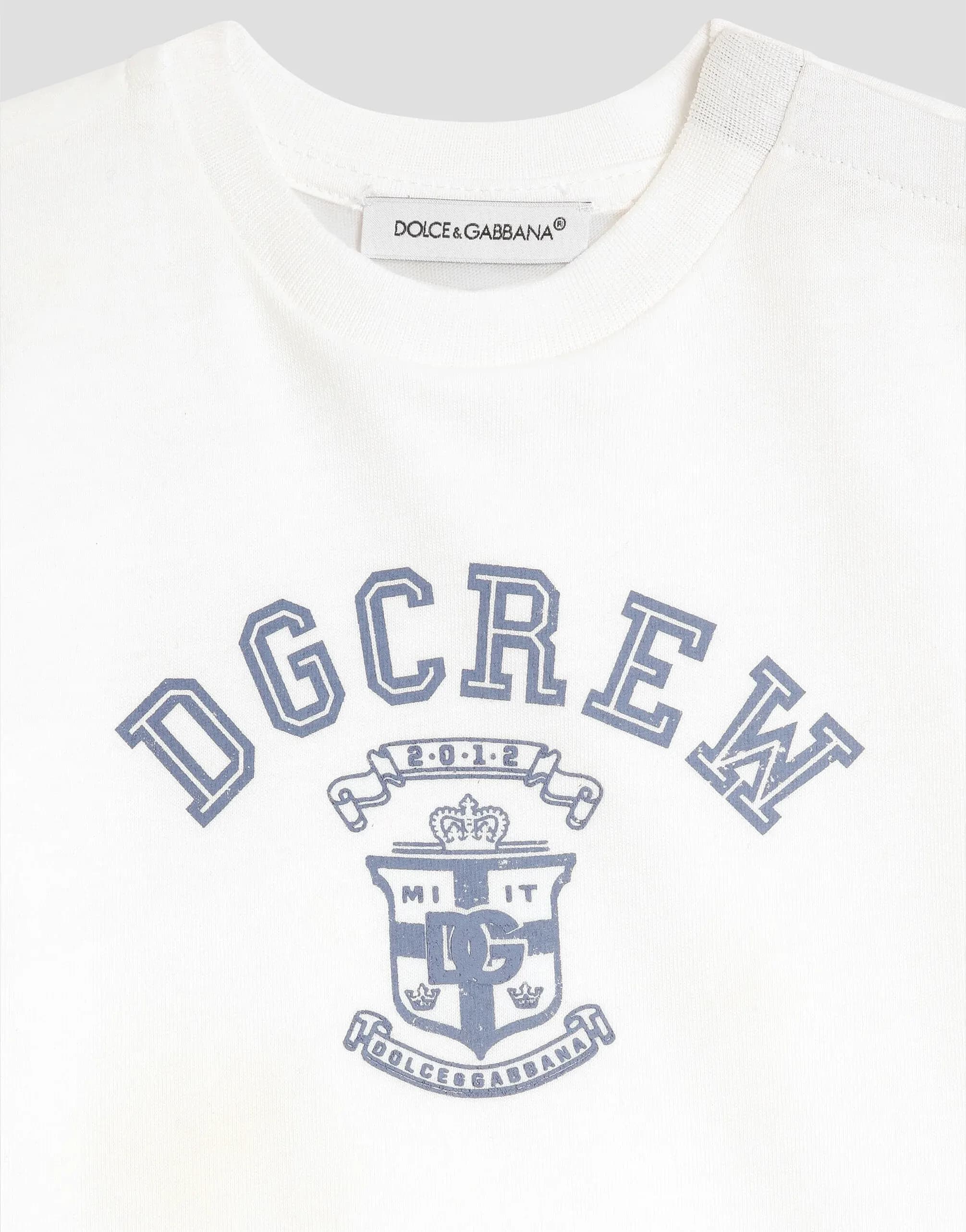 Bawełniany T-shirt Dolce & Gabbana Kids z nadrukiem logo DG - 3