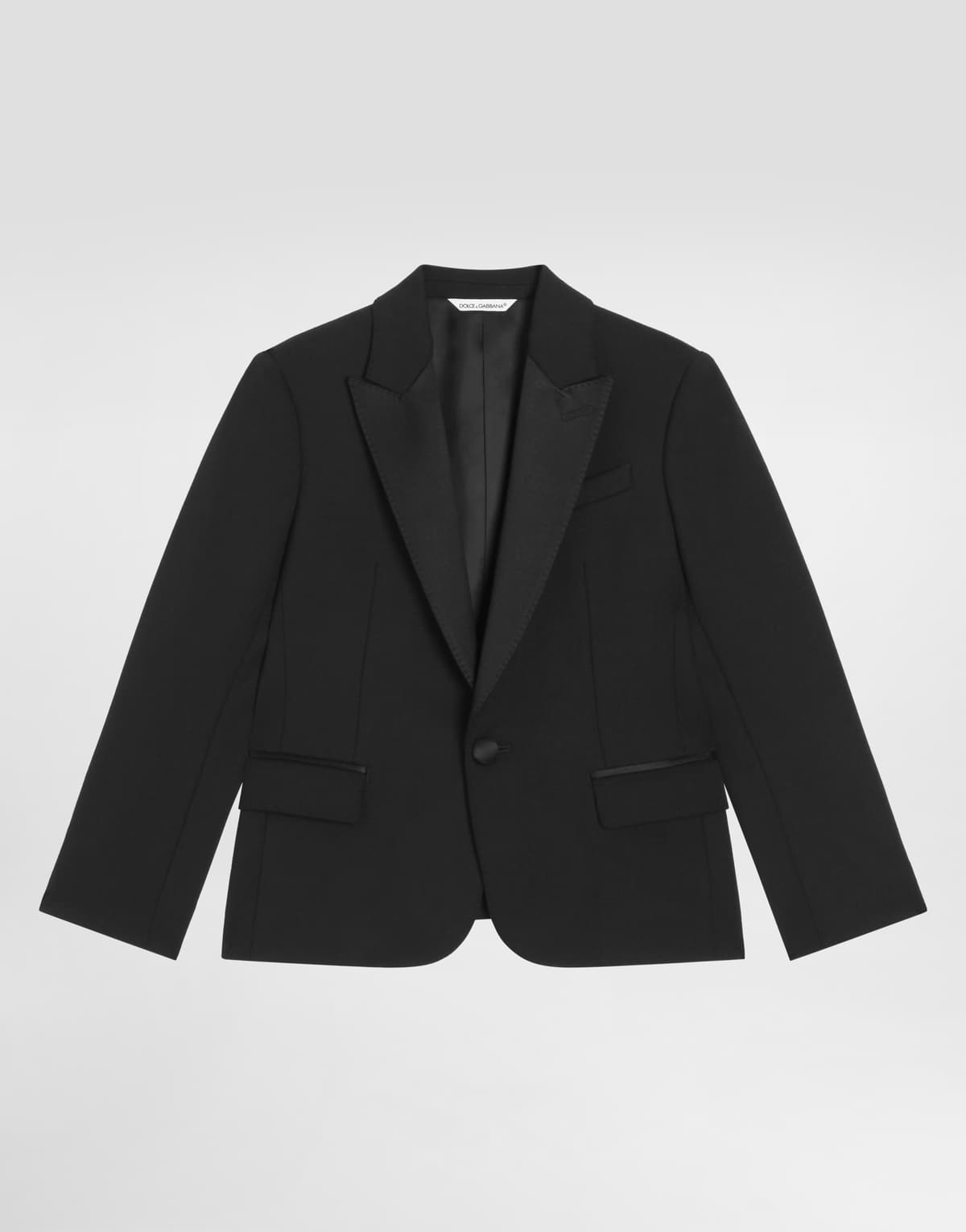 Dolce & Gabbana Kids Chłopięcy jednorzędowy żakiet z bi-stretch twill