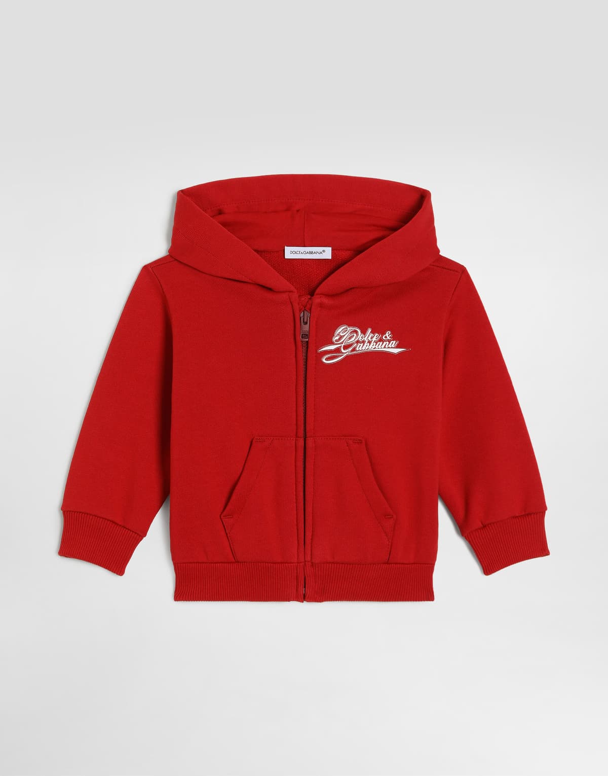 Dolce & Gabbana Kids Dziecięca bluza z kapturem i logo na zamek