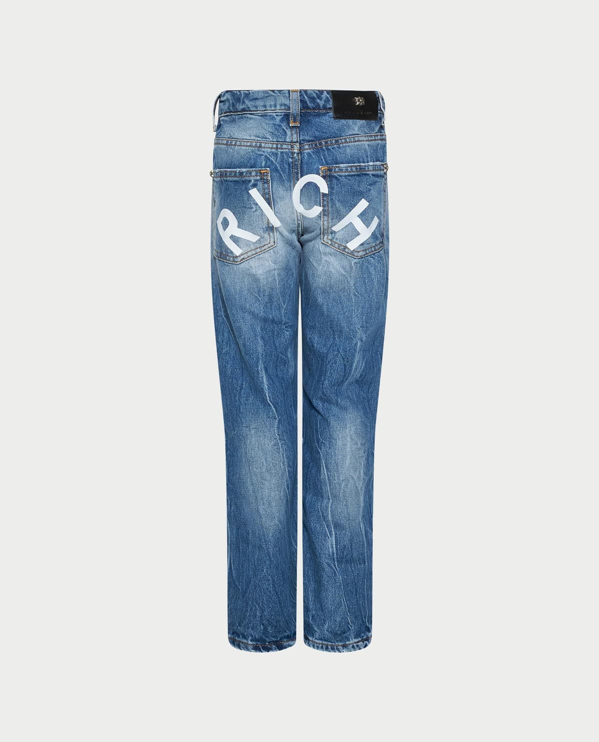 John Richmond Junior  jasnoniebieskie jeansy Sailu z przetarciami i maxi logo - 2
