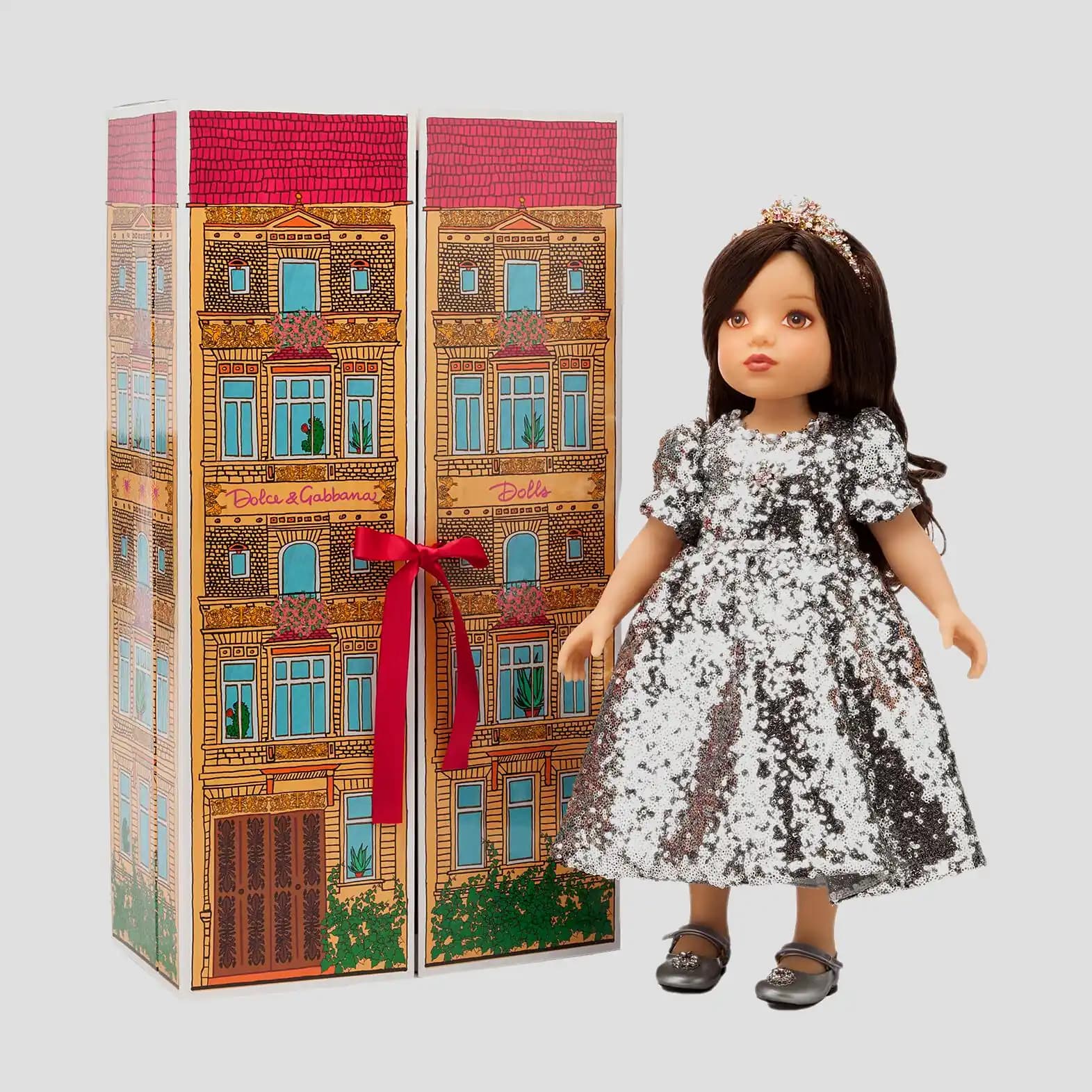 Lalka Dolce&Gabbana Kids z sukienką w cekiny  - 5
