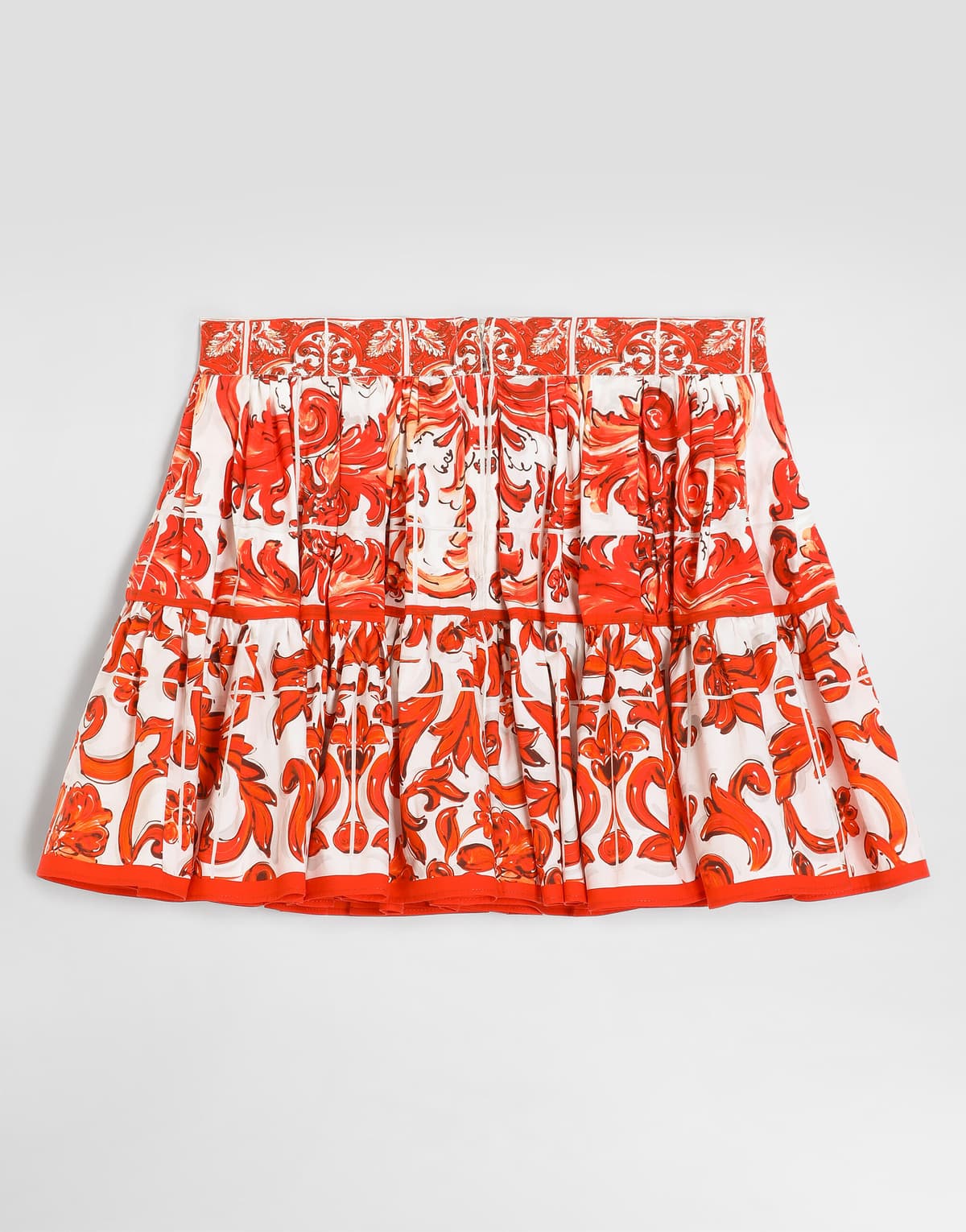 Dolce & Gabbana Kids Dziewczęca spódnica z popeliny z nadrukiem Majolica - 2