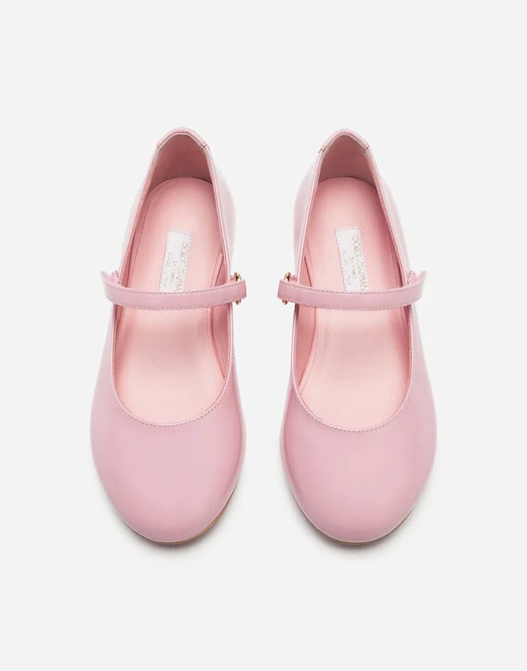 Dolce & Gabbana Kids Dziecięce lakierowane baleriny Mary Jane - 5