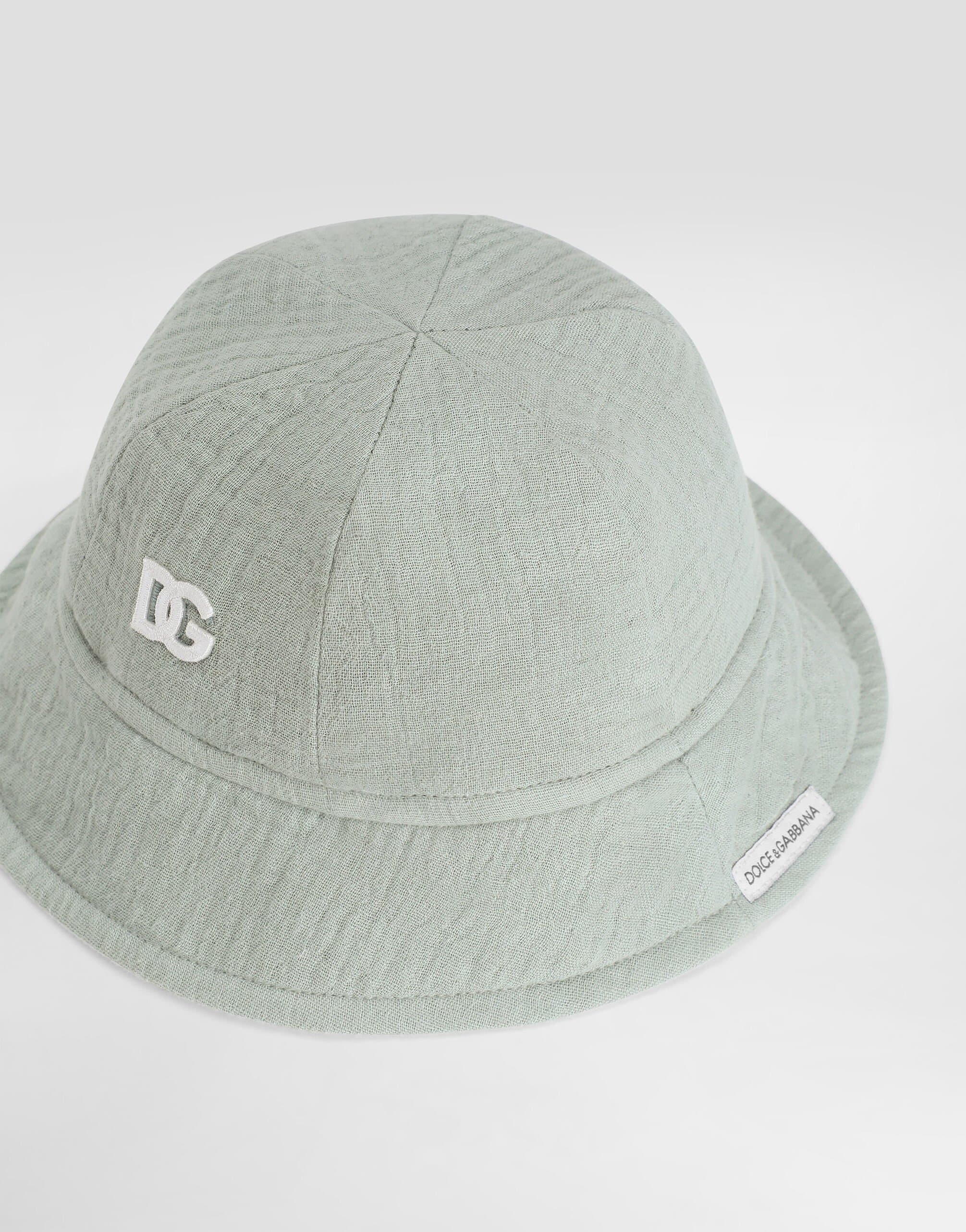 Dolce & Gabbana Kids dziecięcy kapelusz bucket z bawełnianej gazy z haftem DG - 3