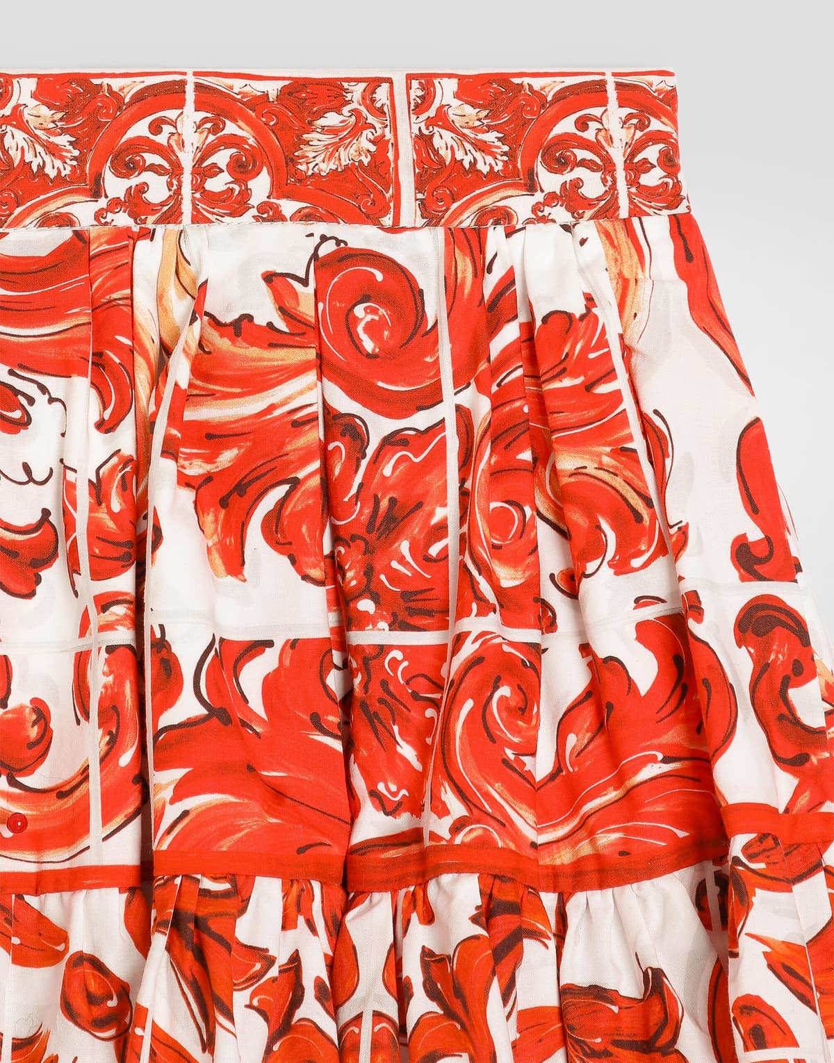 Dolce & Gabbana Kids Dziewczęca spódnica z popeliny z nadrukiem Majolica - 3