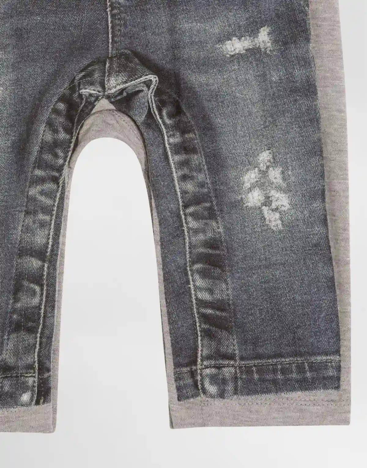 Dolce & Gabbana Kids niemowlęcy kombinezon jersey z nadrukiem imitującym denim - 4