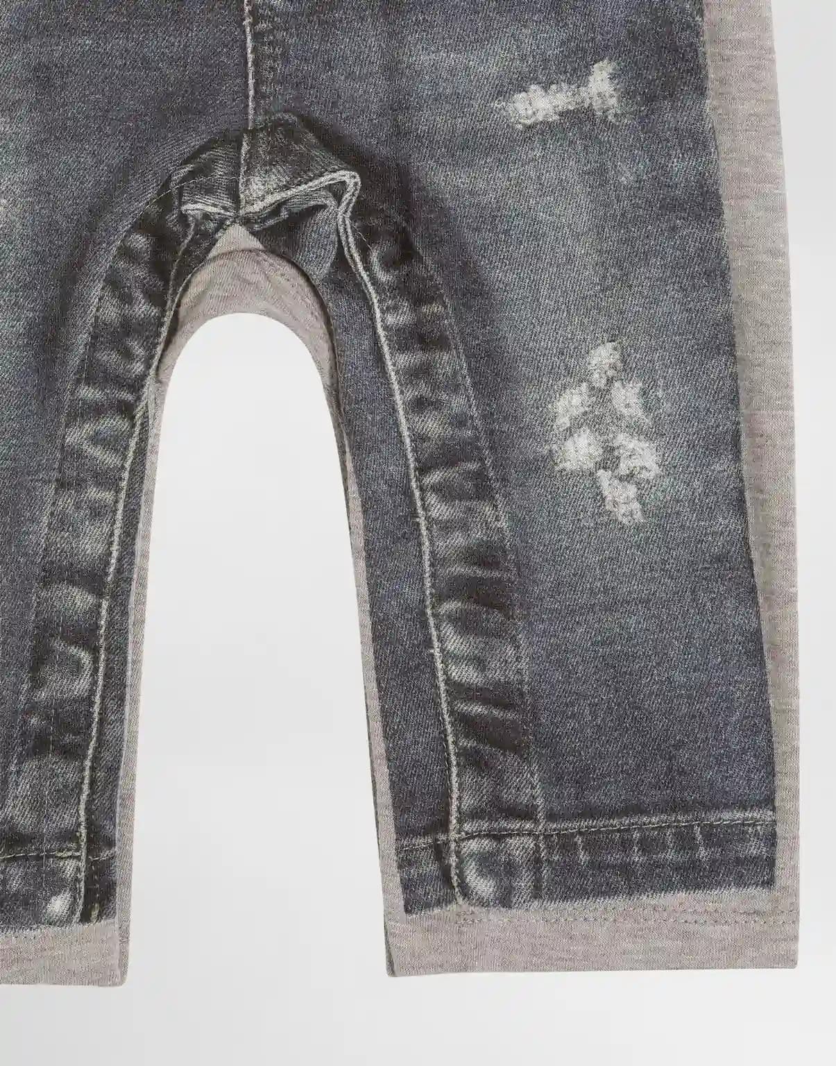 Dolce & Gabbana Kids niemowlęcy kombinezon jersey z nadrukiem imitującym denim - 4