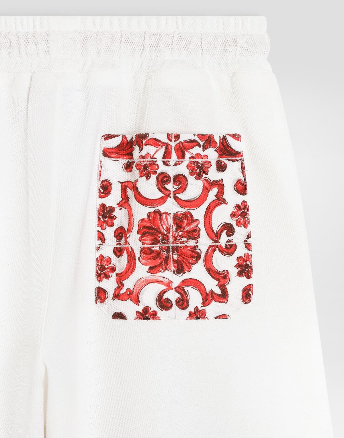 Dolce & Gabbana Kids Chłopięce bermudy z podwójnej piki z nadrukiem Majolica - 5