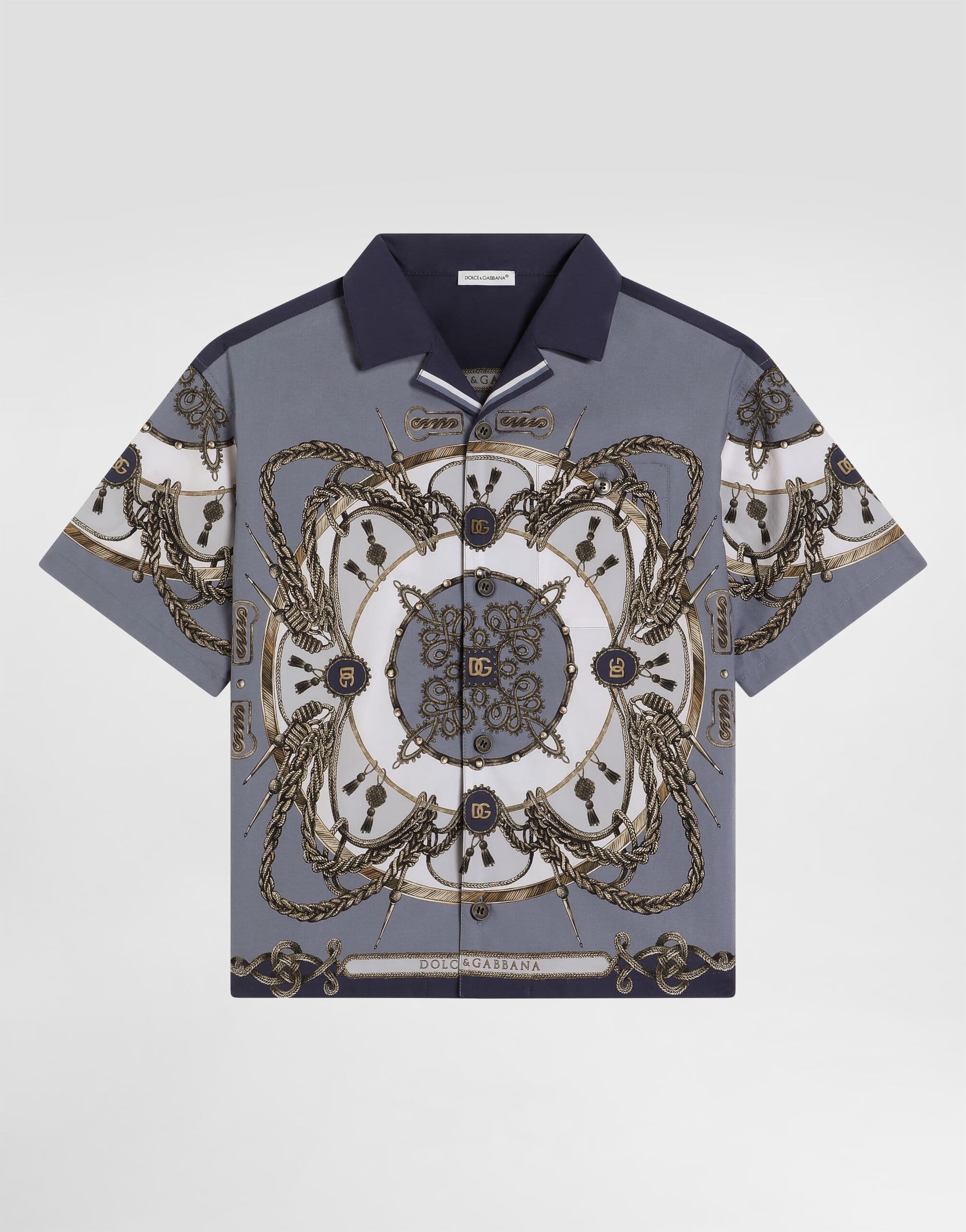 Dolce & Gabbana Kids dziecięca koszula z popliny z nadrukiem cargo - 1
