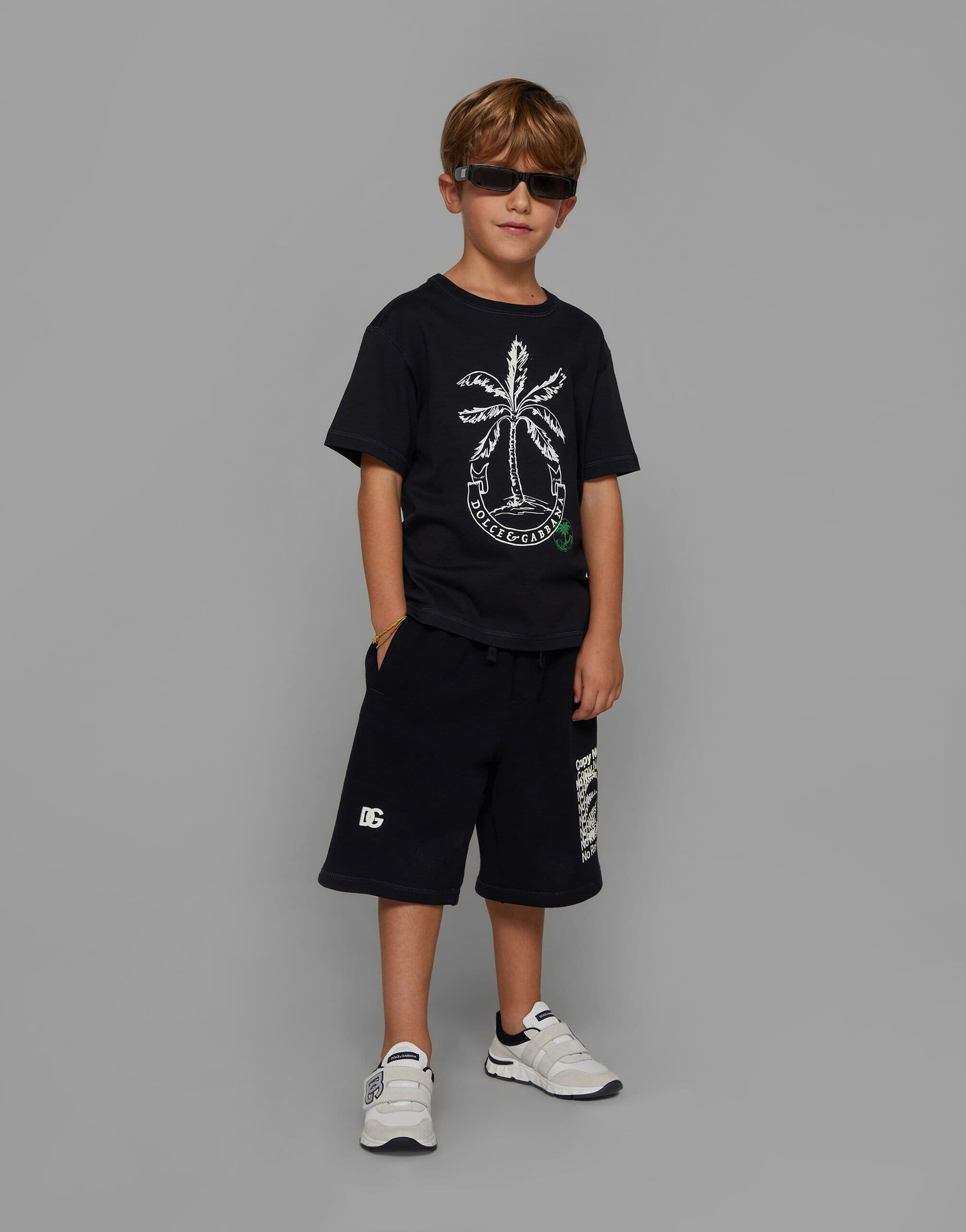 Sneakersy Dolce & Gabbana Kids DG z łączonych materiałów - 5