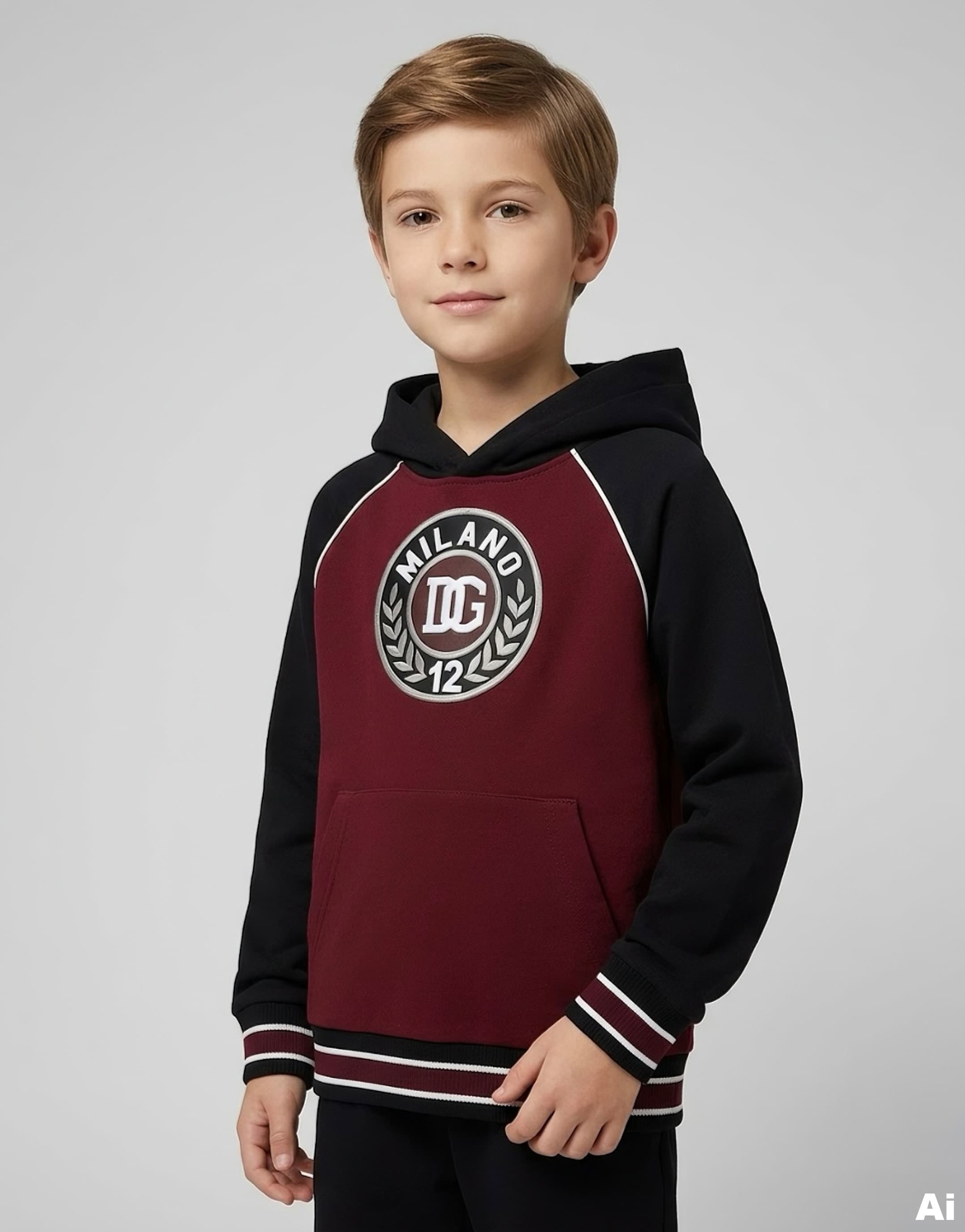 Bluza z kapturem Dolce & Gabbana Kids z haftem - 2