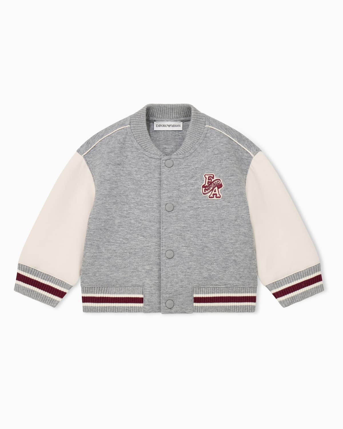 Emporio Armani Dziecięca bluza varsity z kontrastowymi rękawami