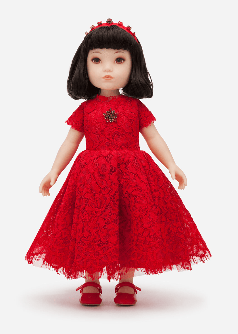 Lalka Dolce&Gabbana Kids z sukienką koronkową - 1