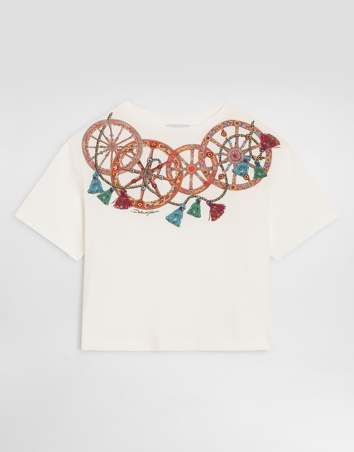 Dolce & Gabbana Kids Dziewczęcy T-shirt z jerseyu z aplikacjami