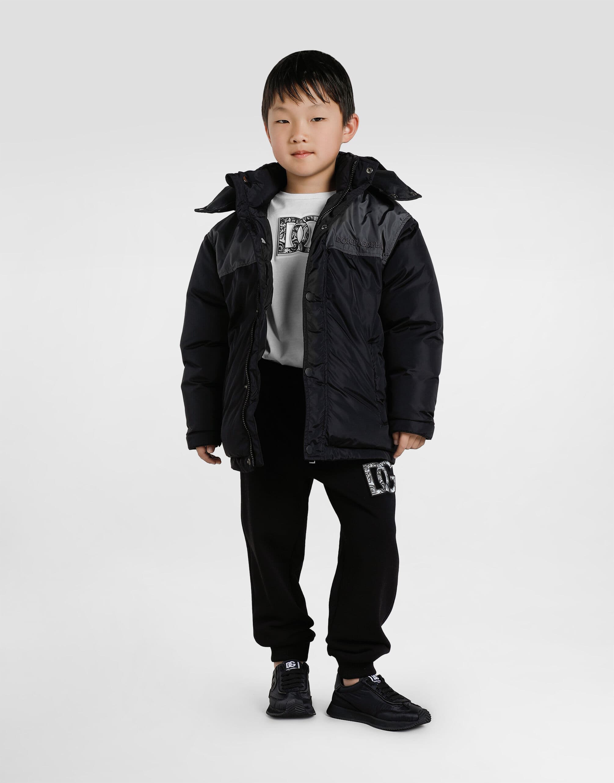 Dolce & Gabbana Kids dziecięce sneakersy z nylonu i nappa z cielęcej skóry - 5