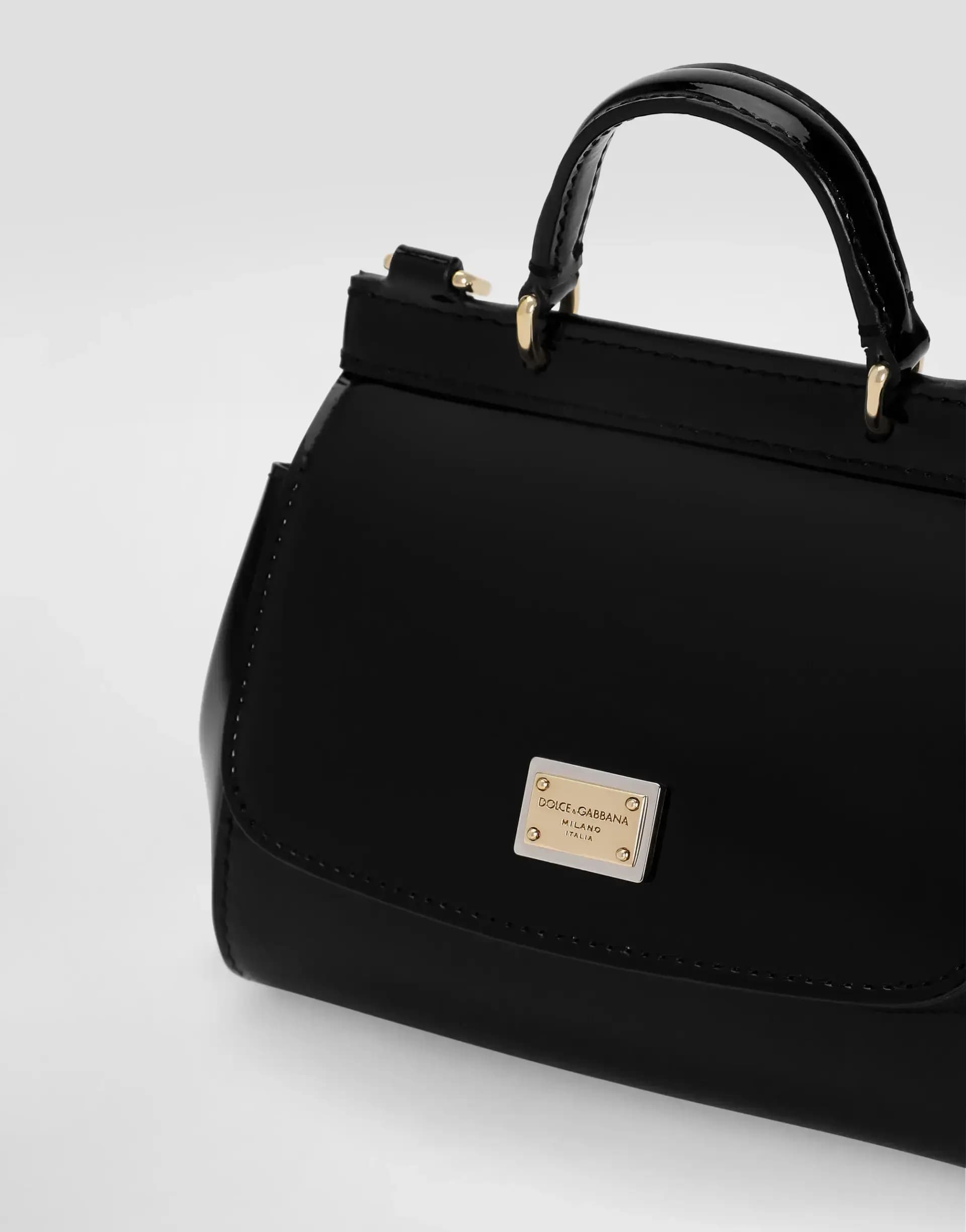 Dolce & Gabbana Kids dziecięca minitorebka Sicily z lakierowanej skóry w kolorze czarnym - 5