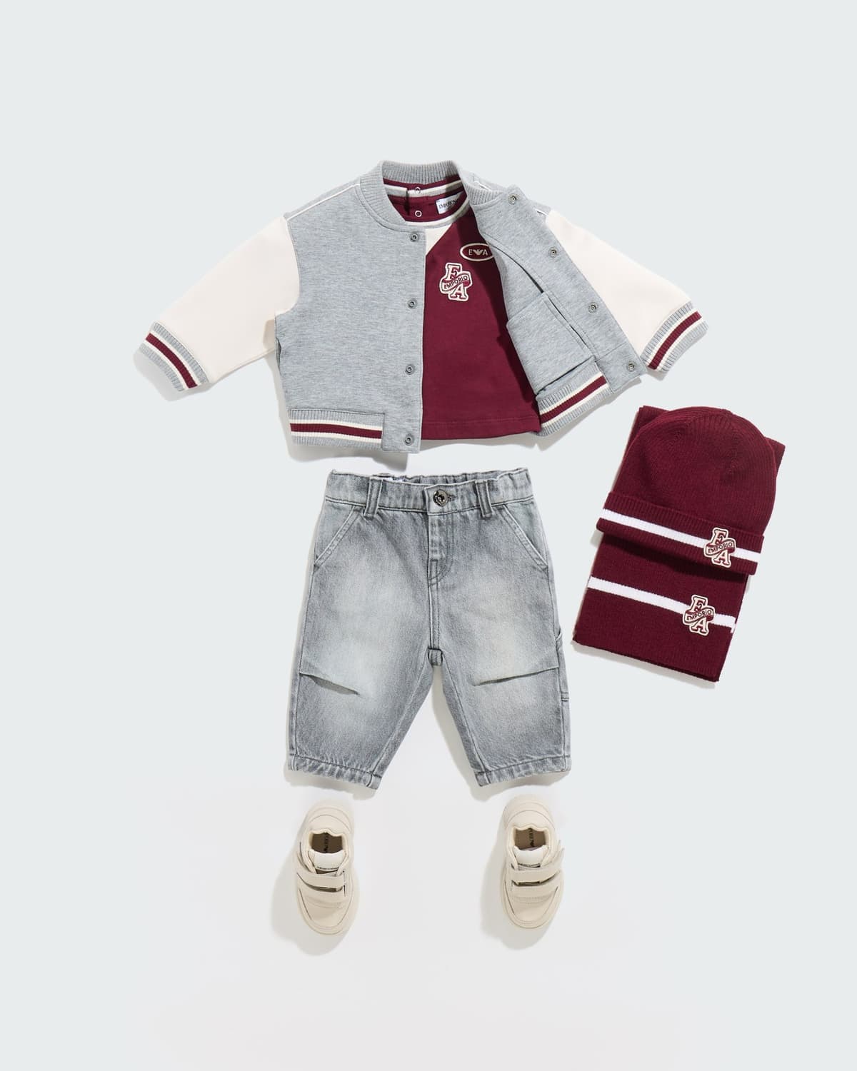 Emporio Armani Dziecięca bluza varsity z kontrastowymi rękawami - 4