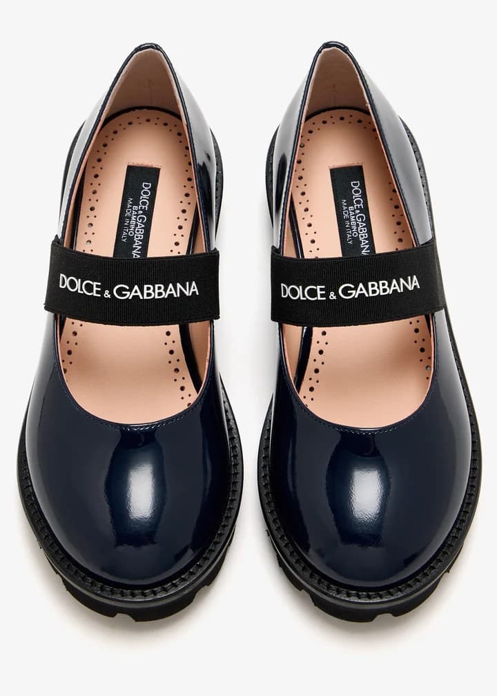 Dolce & Gabbana Kids Dziewczęce balerinki z lakierowanej skóry