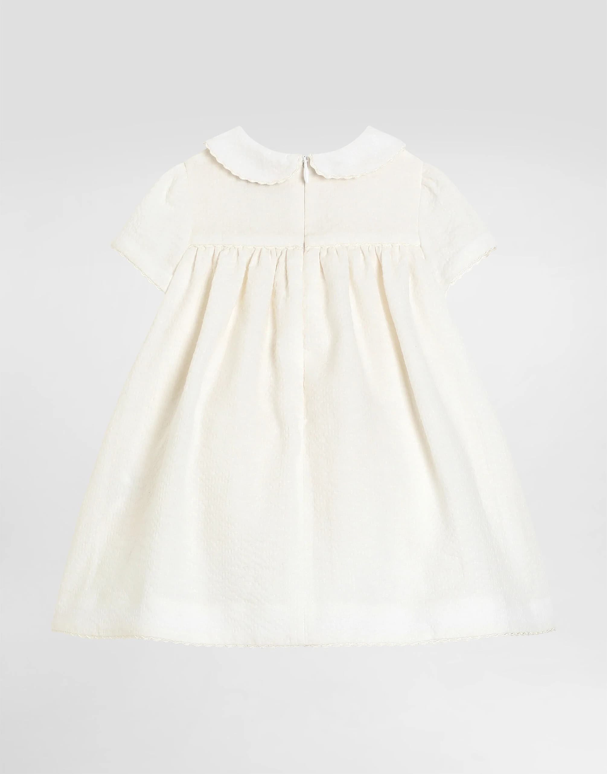 Dolce & Gabbana Kids niemowlęca sukienka z lnu seersucker z haftem - 2