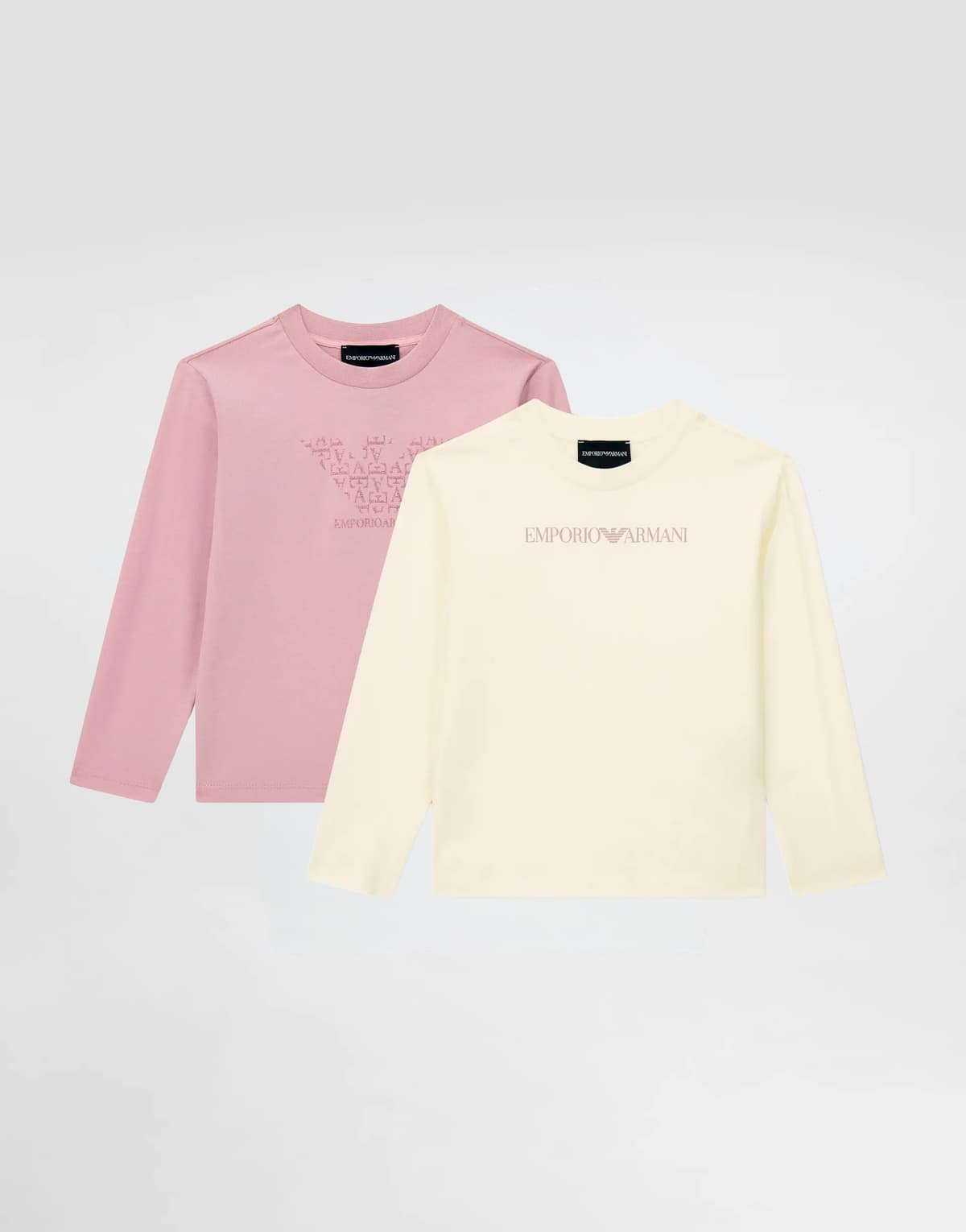 Emporio Armani Dziecięcy dwupak T-shirtów z długim rękawem i okrągłym dekoltem