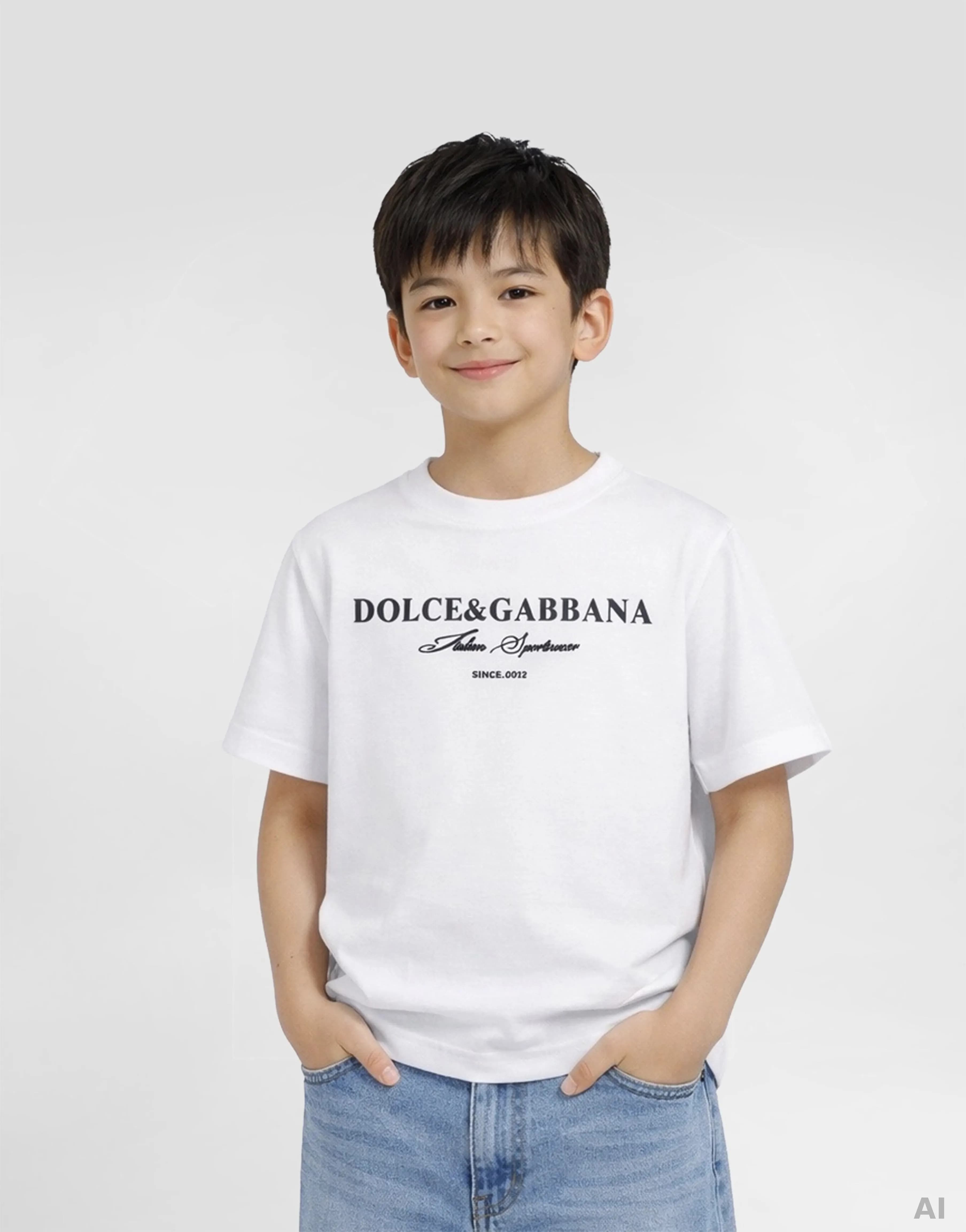 Dolce & Gabbana Kids Ikoniczna Biała Koszulka Jersey - 5