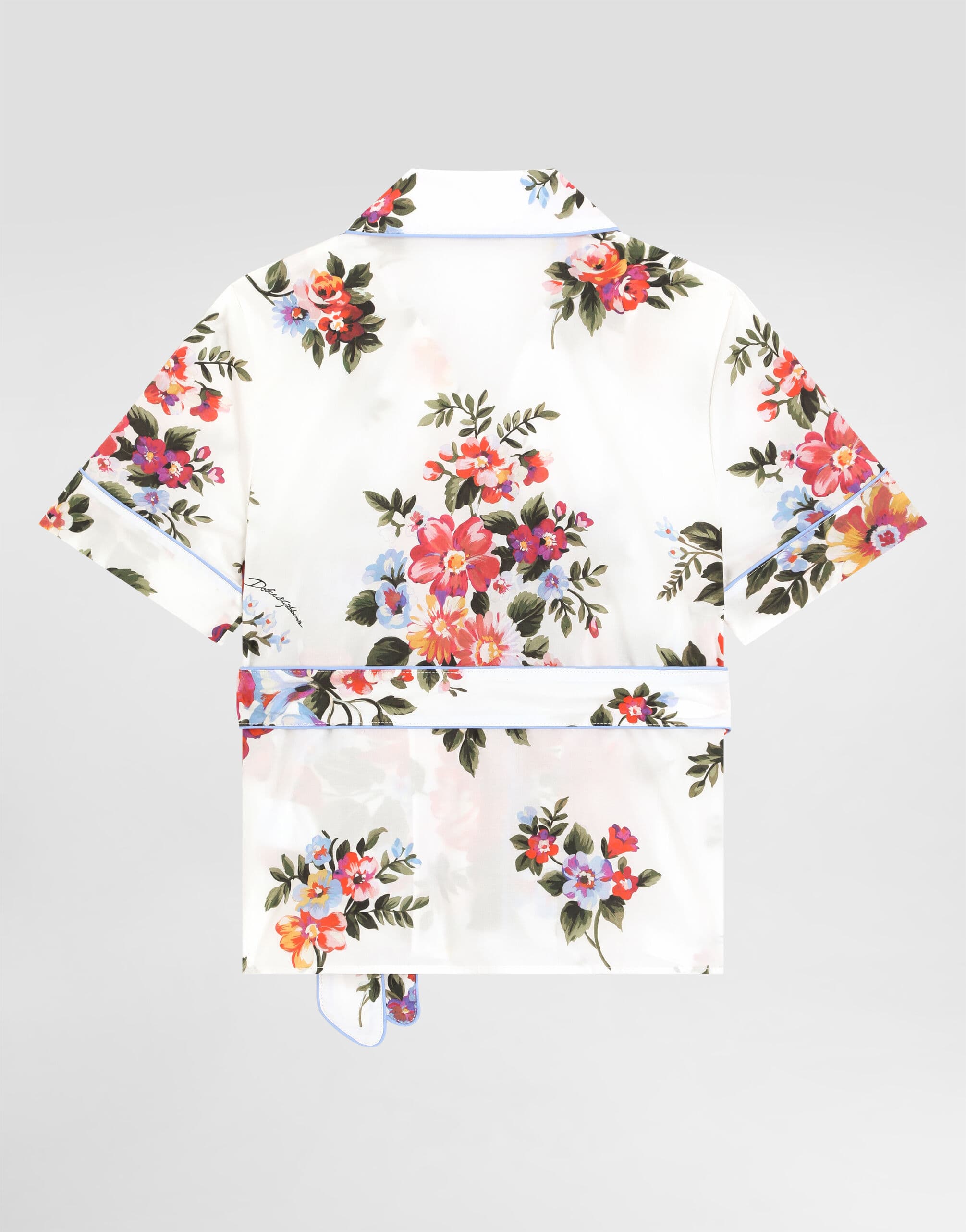 Dolce & Gabbana Kids dziecięca koszula vanity z popliny z nadrukiem bukietu kwiatów - 2