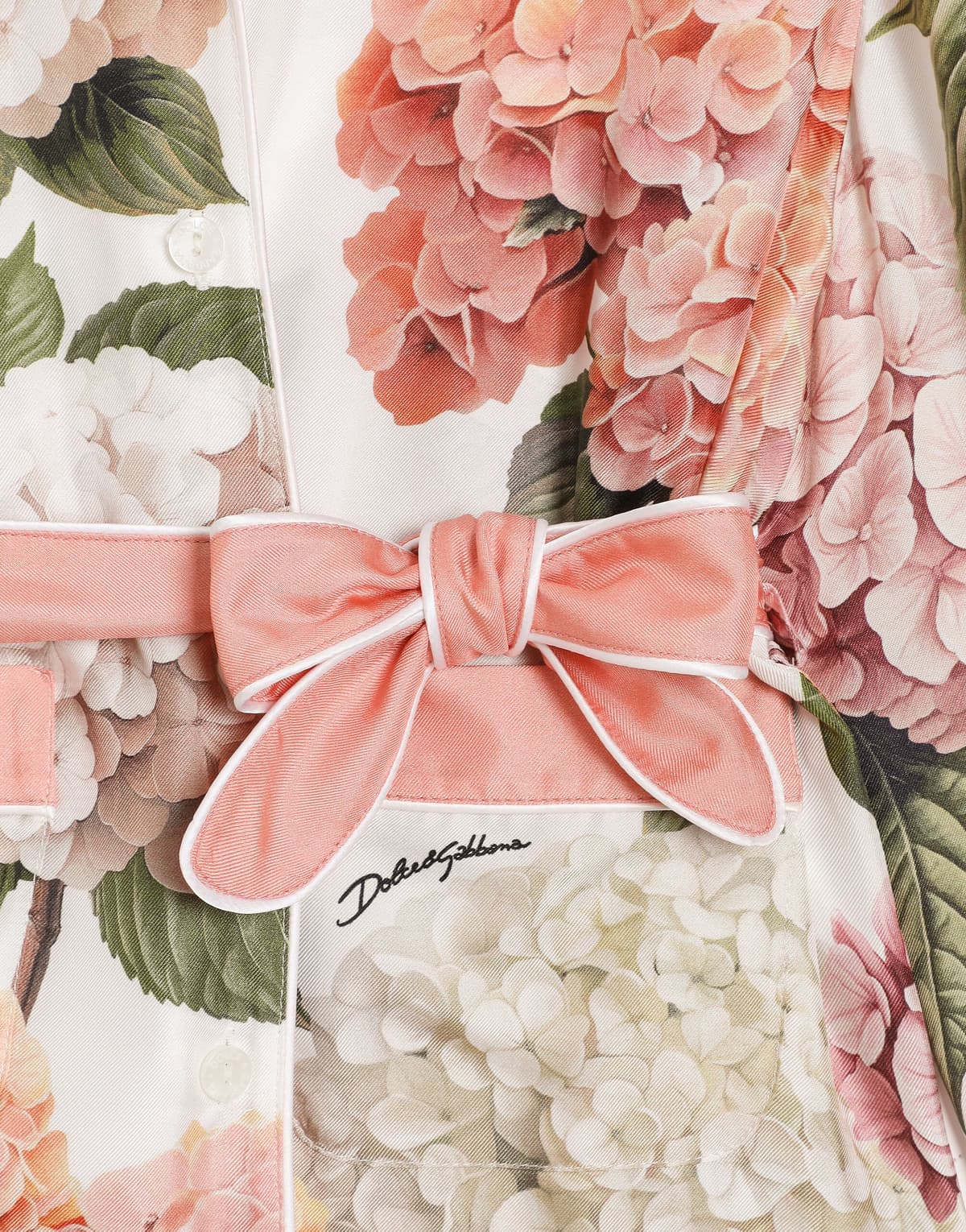 Dolce & Gabbana Kids dziecięca koszula z jedwabnego twilu z nadrukiem hortensji - 5