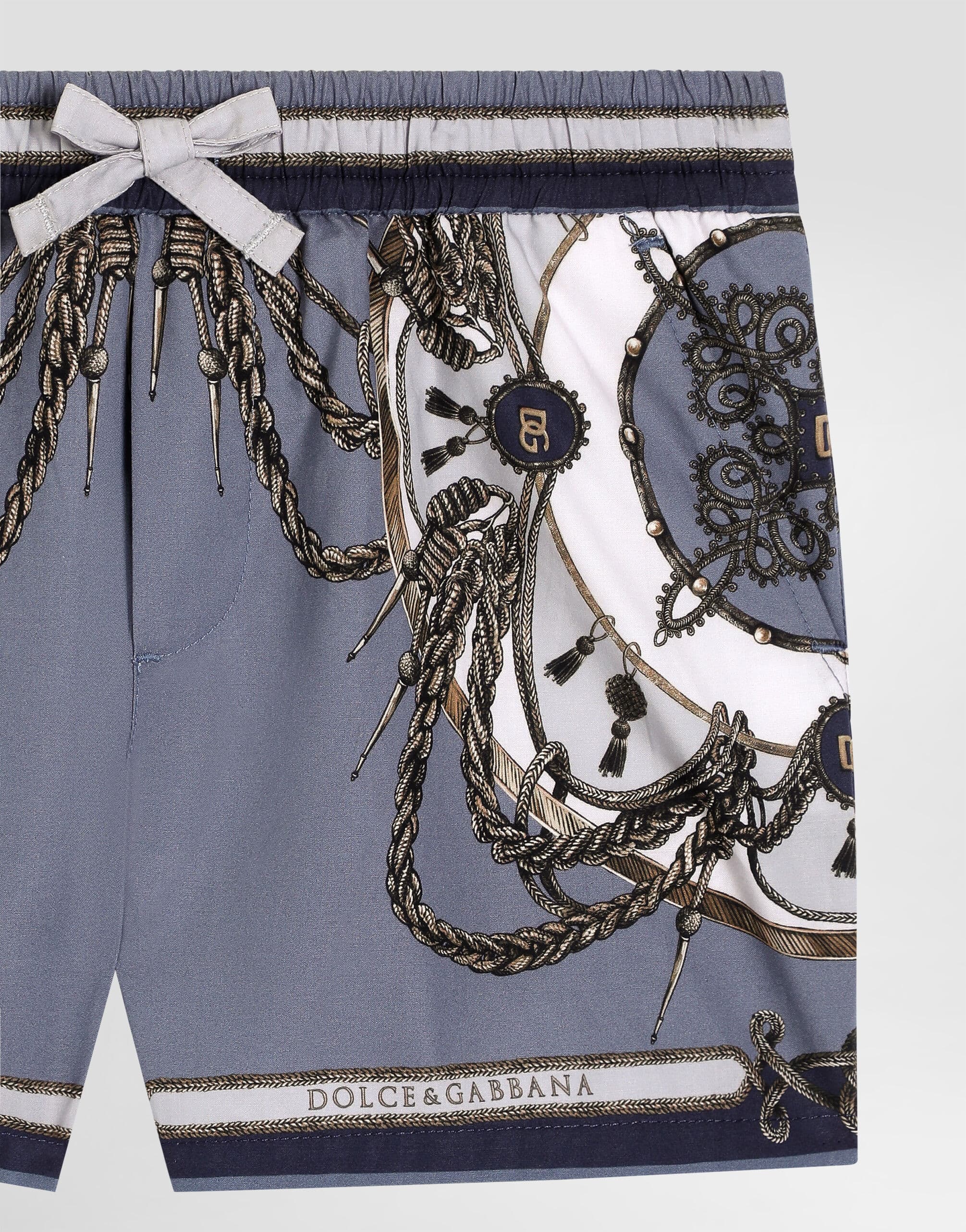 Dolce & Gabbana Kids dziecięce bermudy z popliny z nadrukiem cargo - 3