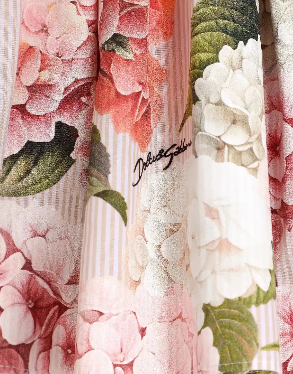 Dolce & Gabbana Kids dziecięca spódnica z płótna z nadrukiem hortensji - 4