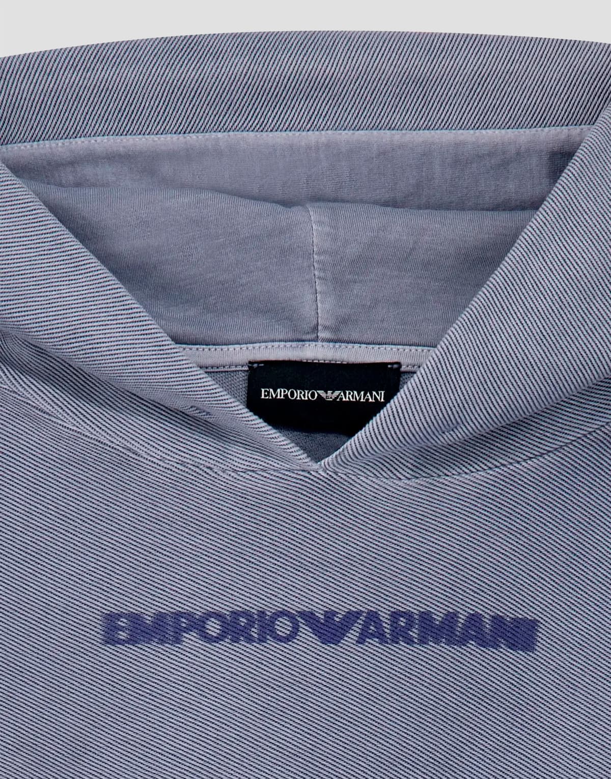 Emporio Armani Dziecięca bluza z kapturem z bawełny z teksturą ukośnego jerseyu - 4
