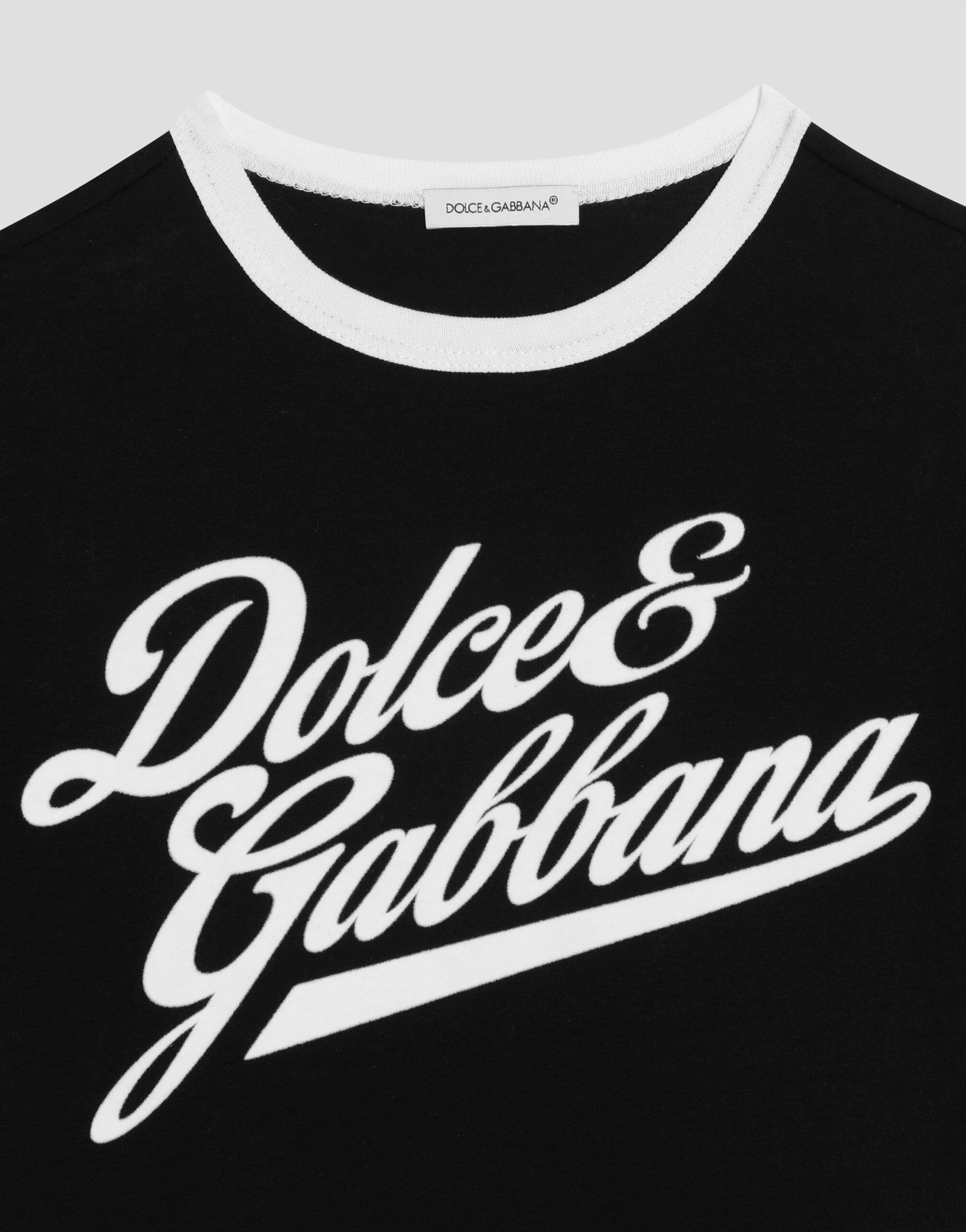 Dolce & Gabbana Kids dziecięcy T-shirt jersey z nadrukiem Dolce&Gabbana  - 4