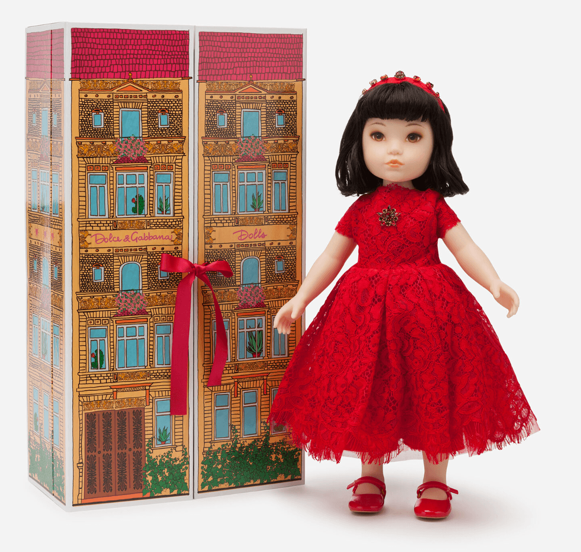 Lalka Dolce&Gabbana Kids z sukienką koronkową - 5
