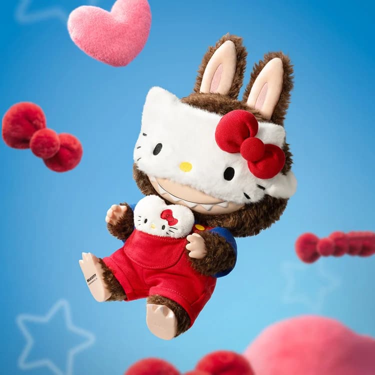 POP MART The Monsters Hello Kitty Vinyl Plush Doll – Duża Kolekcjonerska Maskotka Labubu x Sanrio (38 cm) - 5