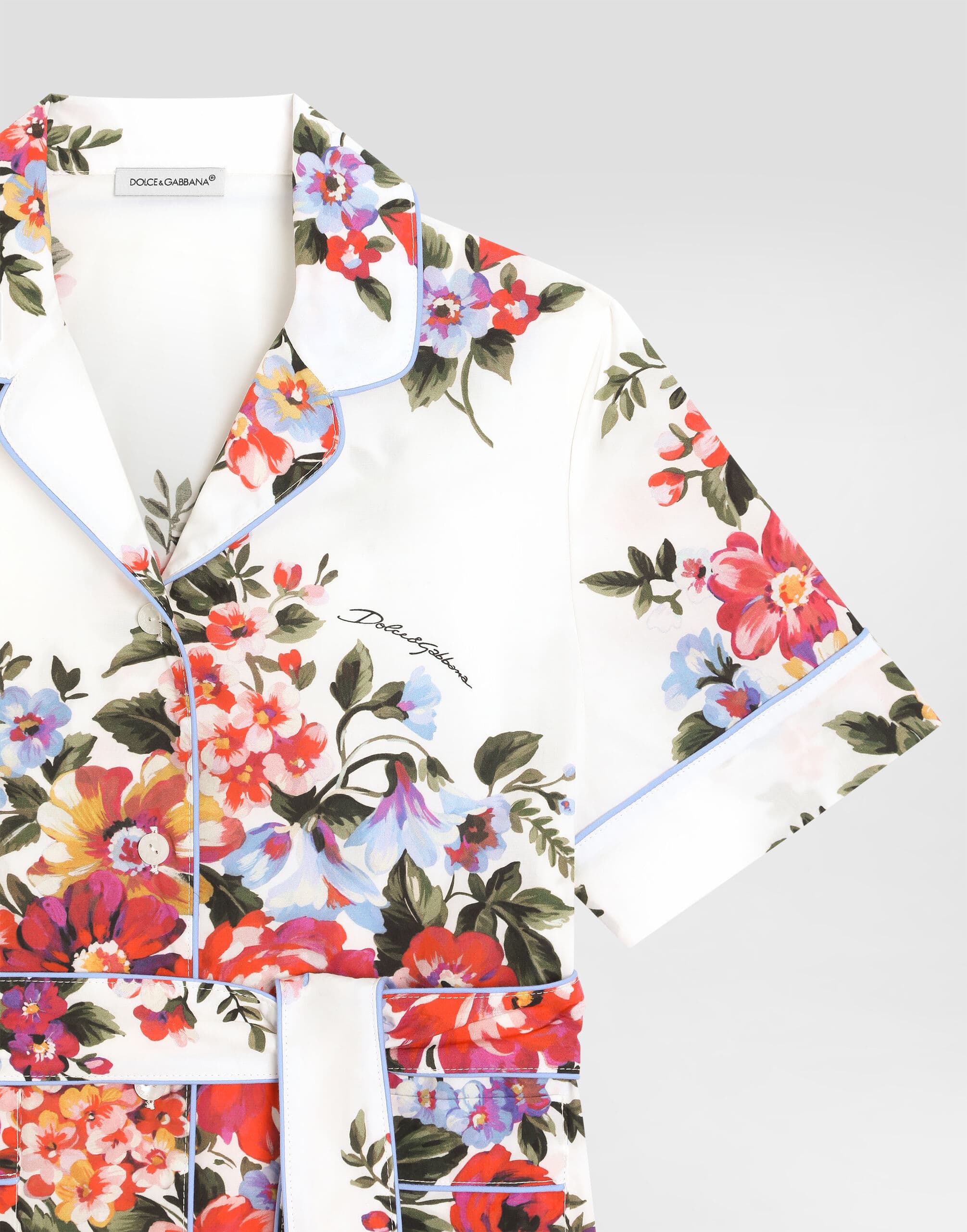 Dolce & Gabbana Kids dziecięca koszula vanity z popliny z nadrukiem bukietu kwiatów - 3