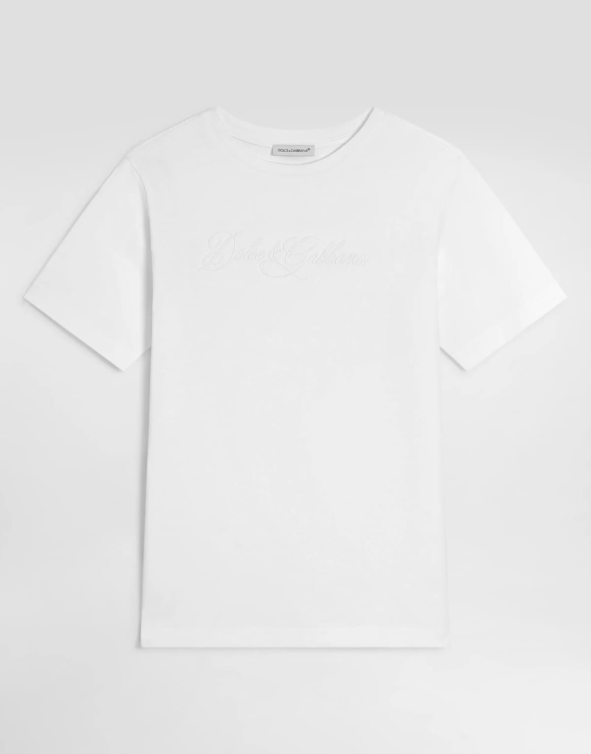 Dolce & Gabbana Kids T-shirt z jerseyu z haftowanym logo
