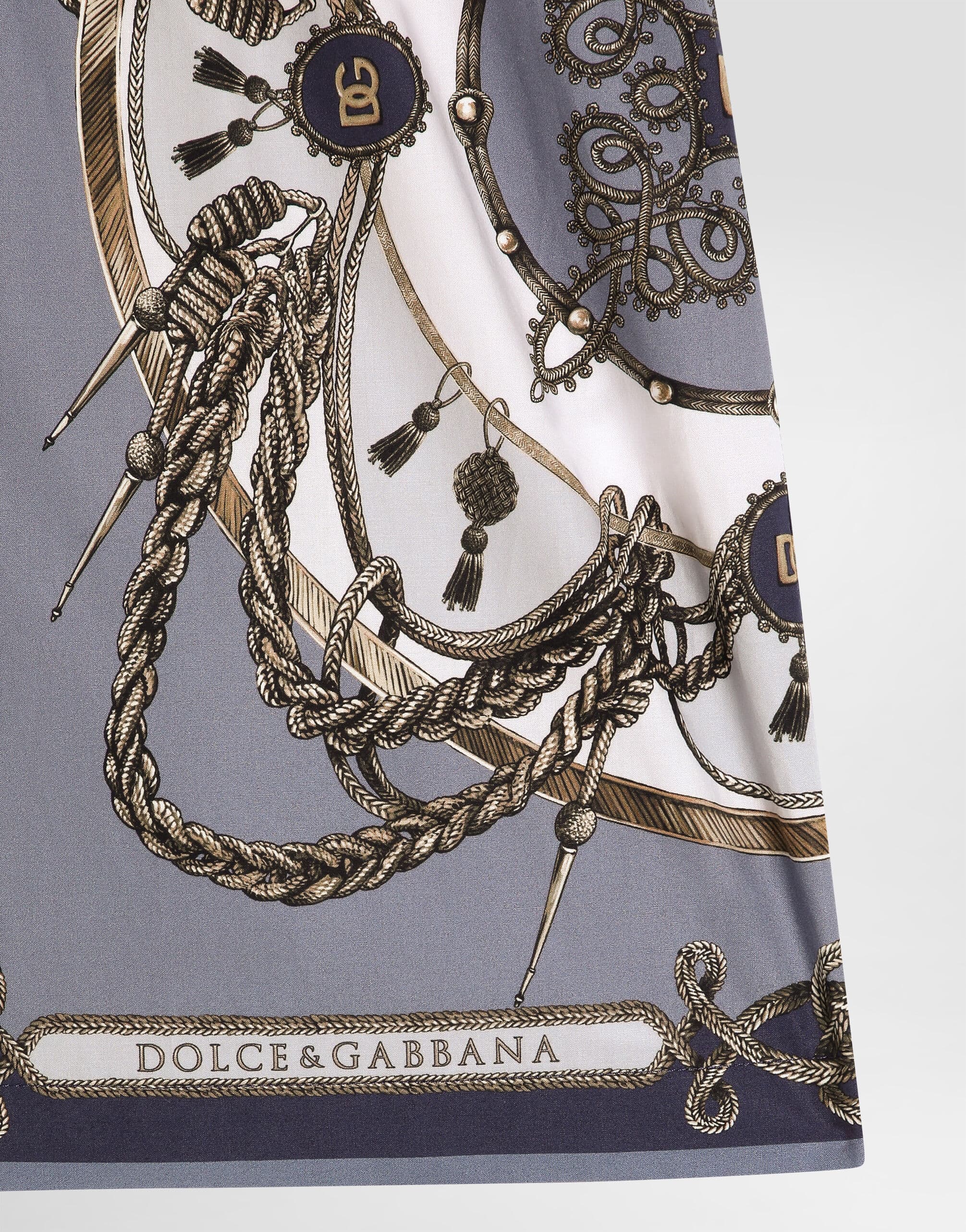 Dolce & Gabbana Kids dziecięce bermudy z popliny z nadrukiem cargo, oversized - 4