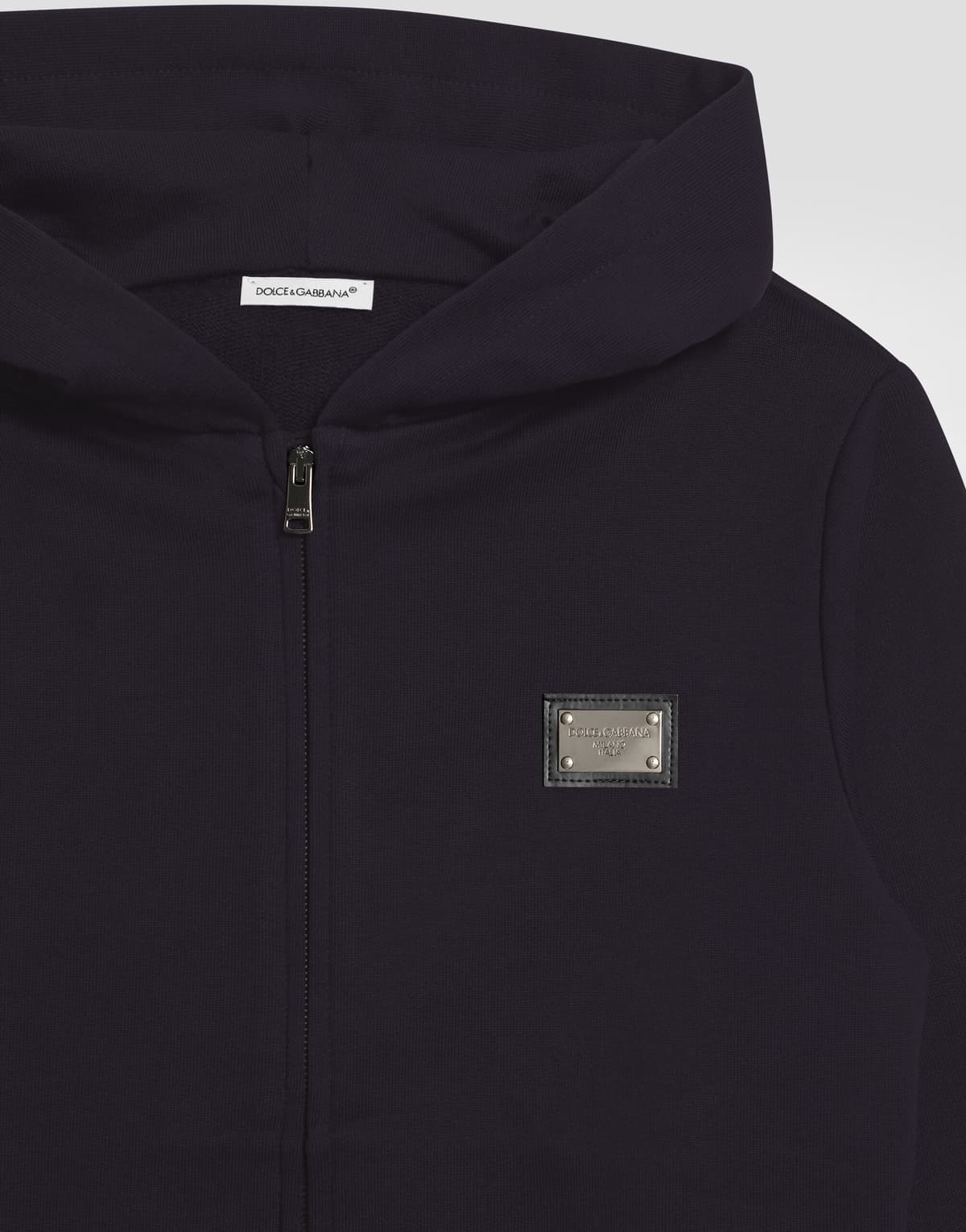 Dolce & Gabbana dziecięca bluza z kapturem z metalową plakietką DG logo - 3