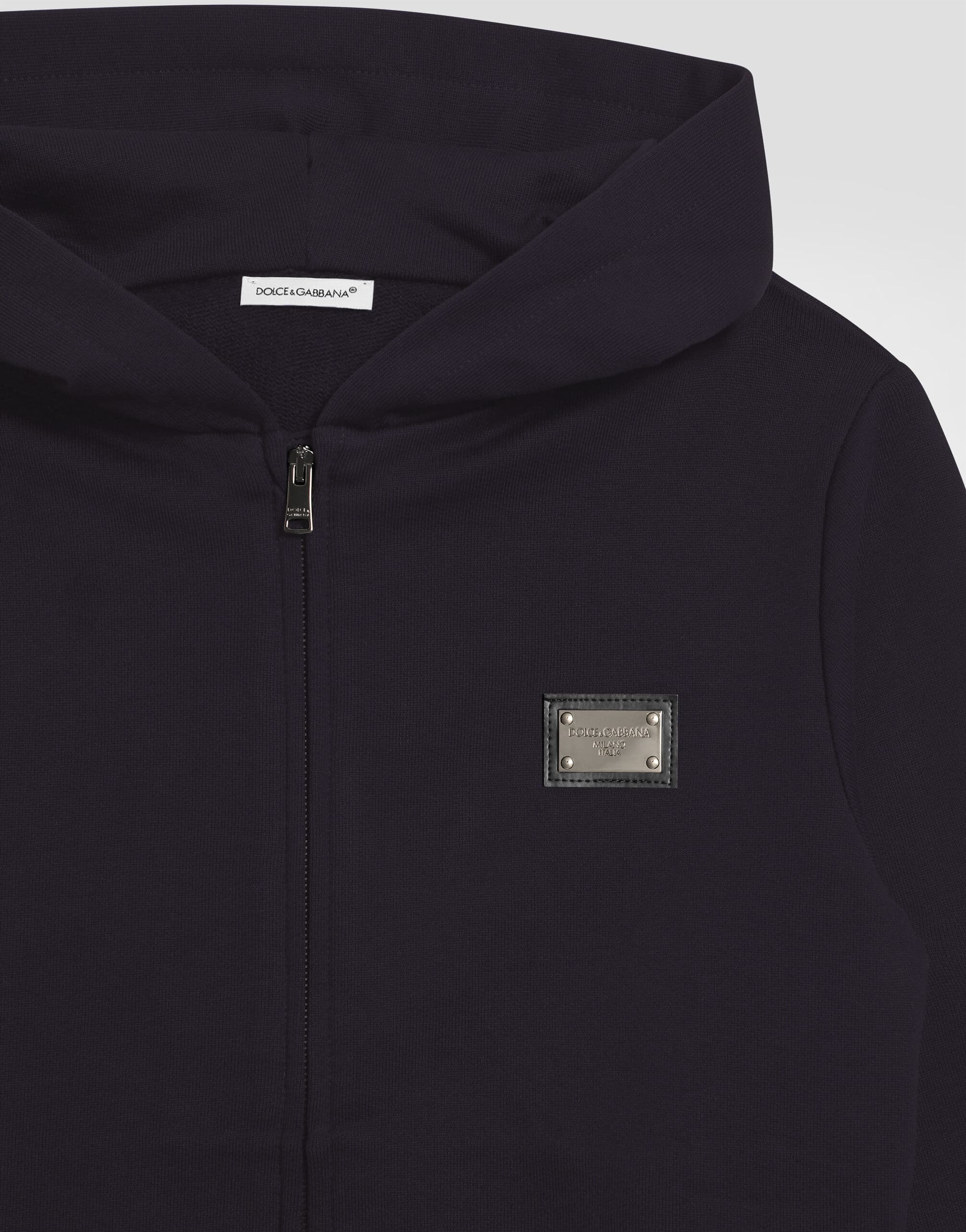 Dolce & Gabbana dziecięca bluza z kapturem z metalową plakietką DG logo - 3