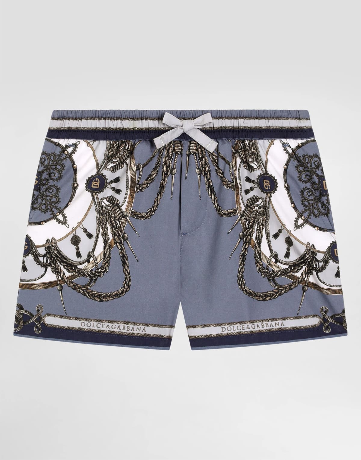 Dolce & Gabbana Kids dziecięce bermudy z popliny z nadrukiem cargo