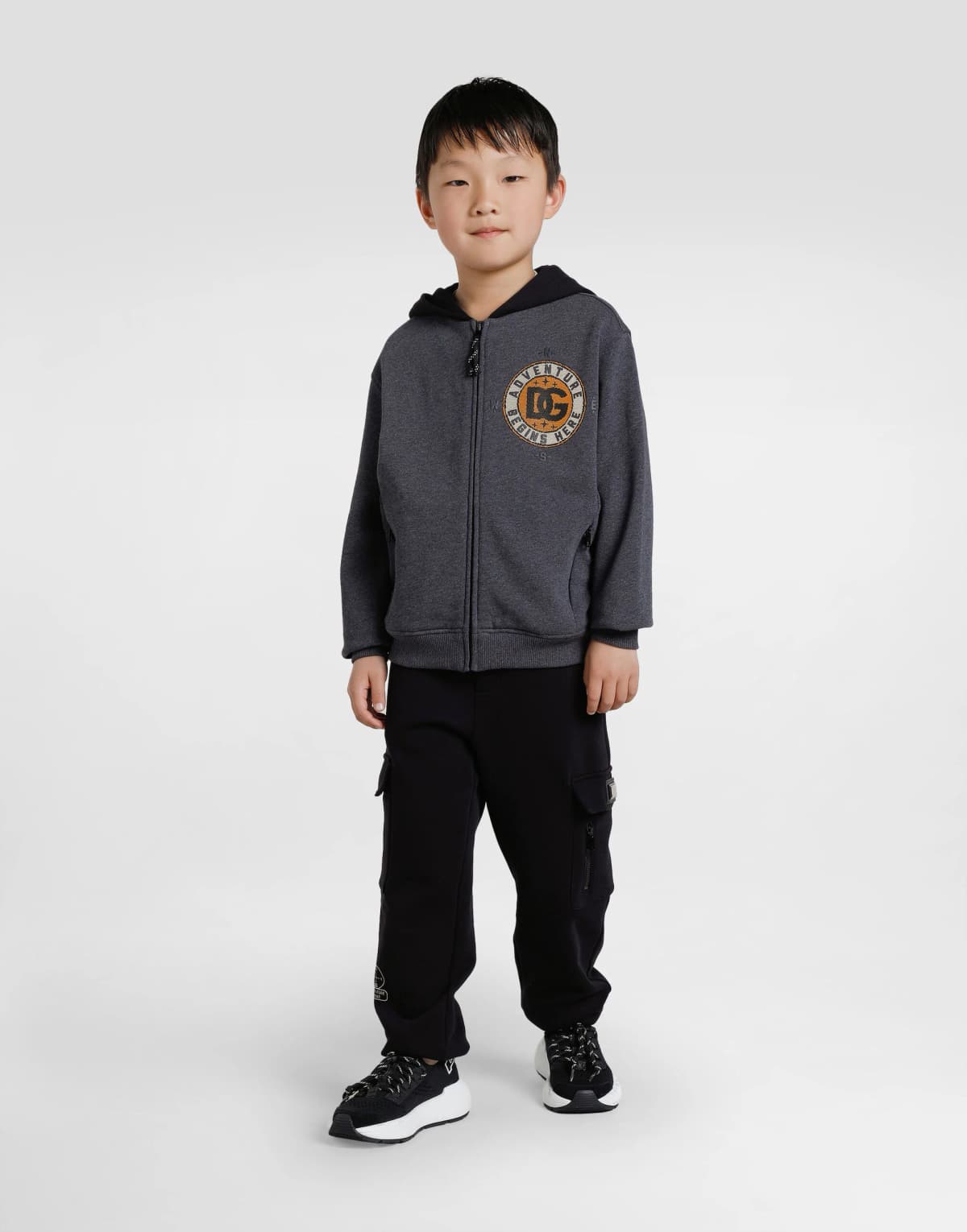 Dolce & Gabbana Kids dziecięce sneakersy z jerseyu i rozłupanej skóry cielęcej - 5