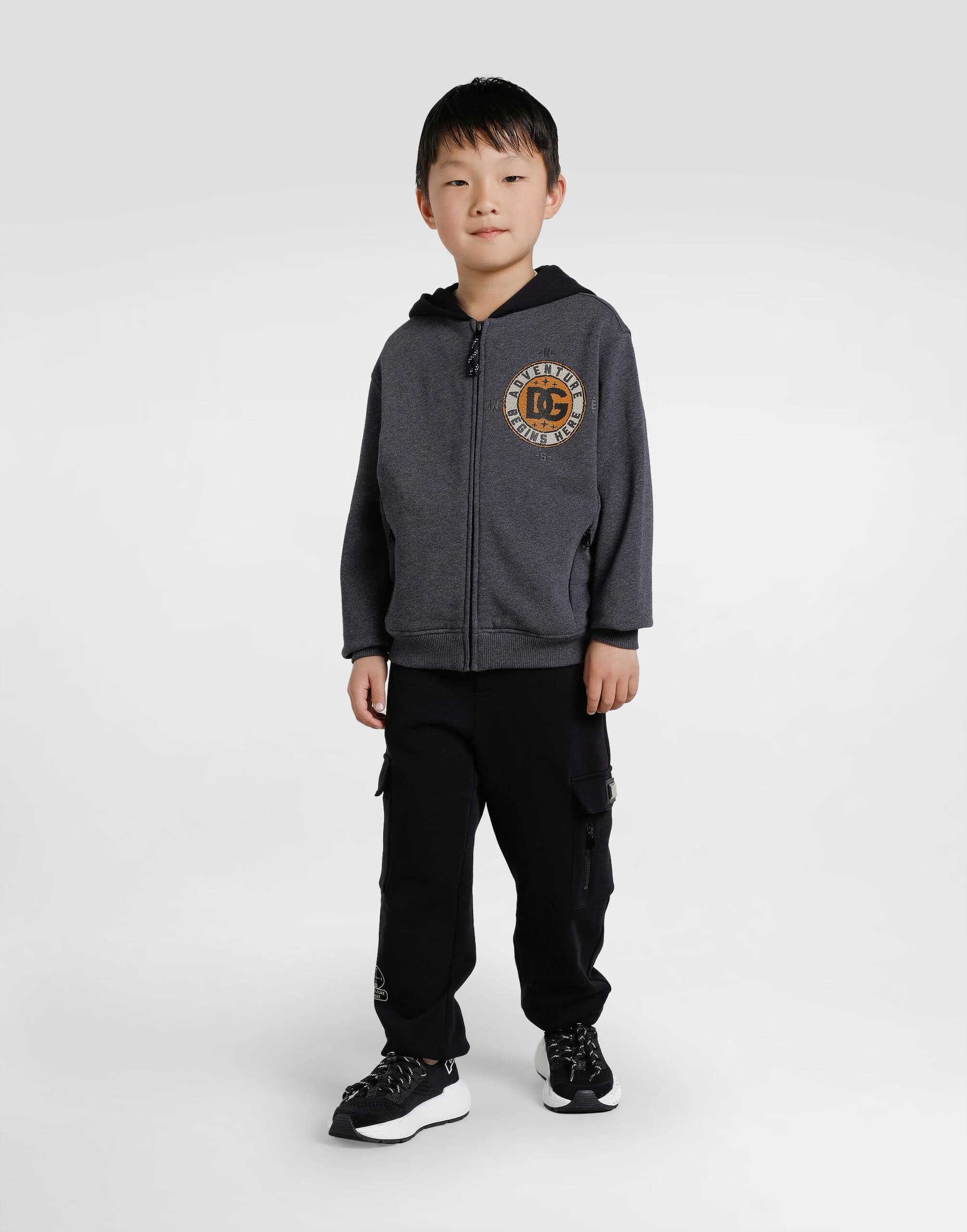 Dolce & Gabbana Kids dziecięce sneakersy z jerseyu i rozłupanej skóry cielęcej - 5