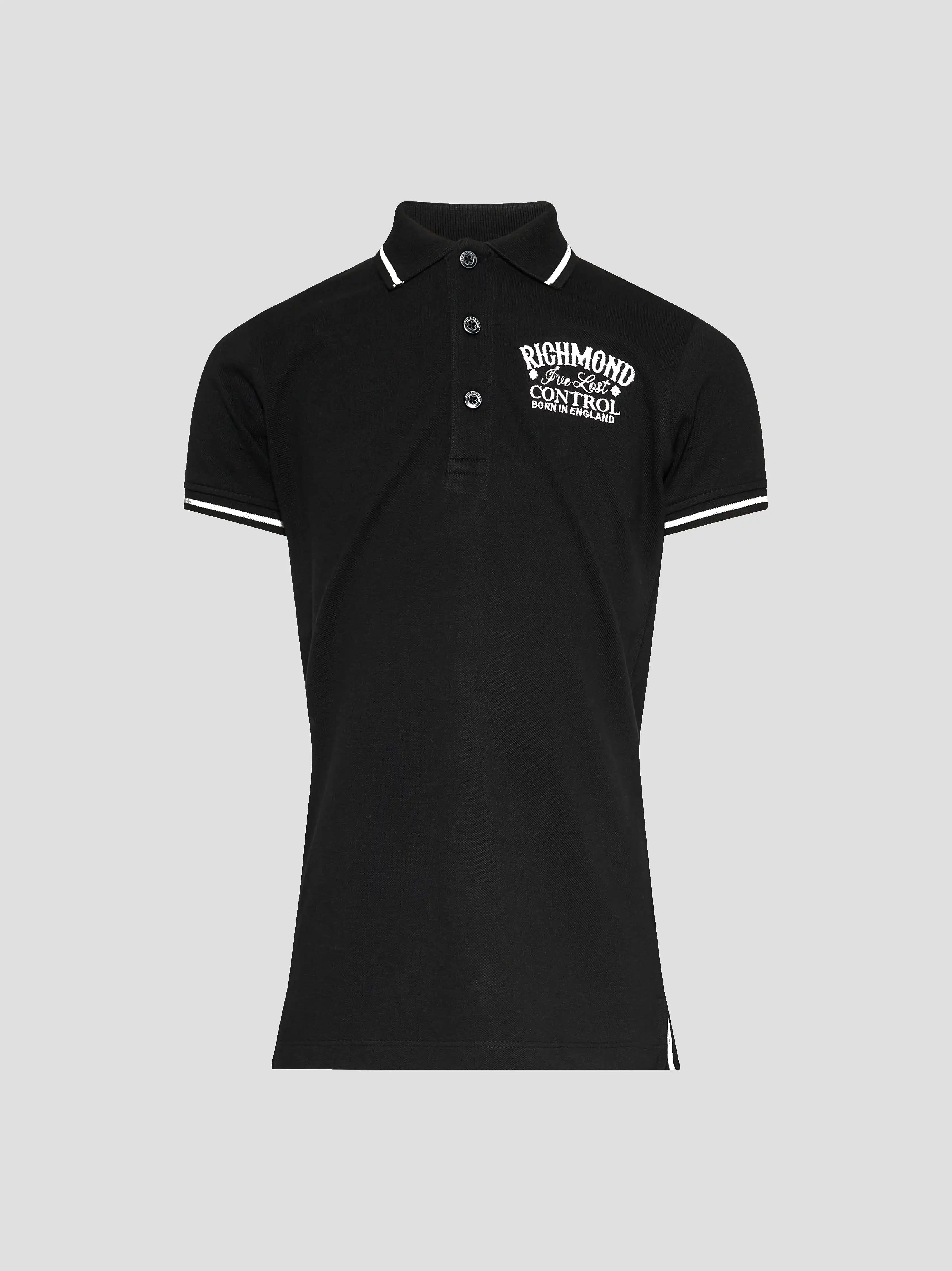 John Richmond Junior Dziecięca koszulka polo Kuizo z krótkim rękawem z haftowanym logo - 1