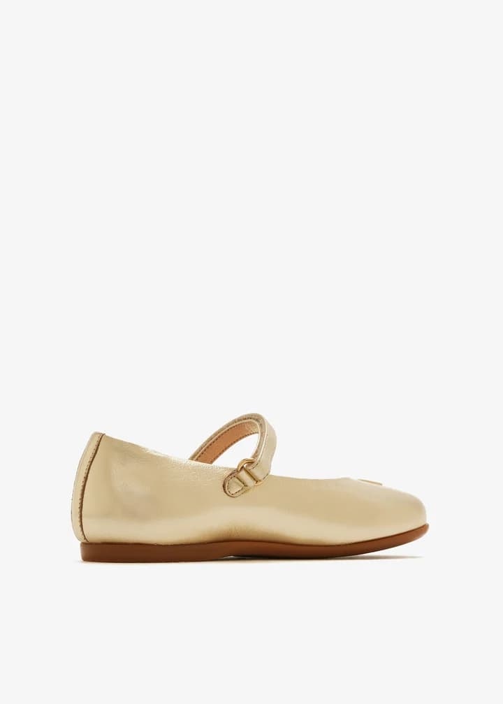 Dolce & Gabbana Kids Baleriny z laminowanej skóry nappa - 4