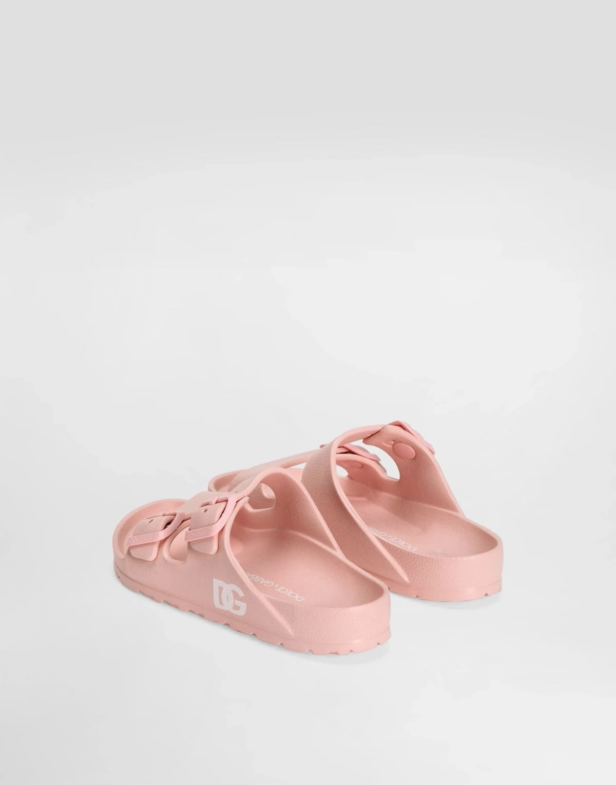 Gumowe klapki Dolce & Gabbana Kids z podwójną klamrą - 4